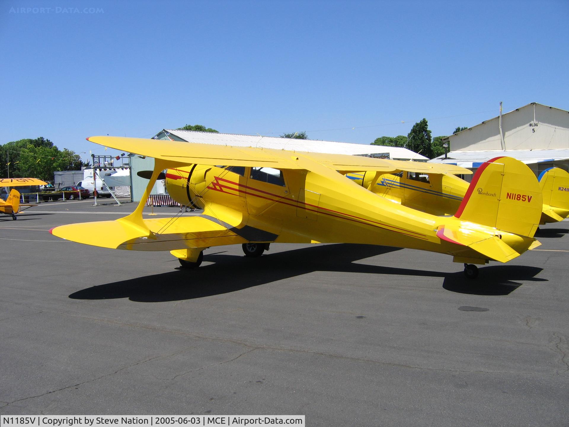 N1185V, 1944 Beech D17S Staggerwing C/N 6746, photogenic 1944 Beech D17S at Merced, CA