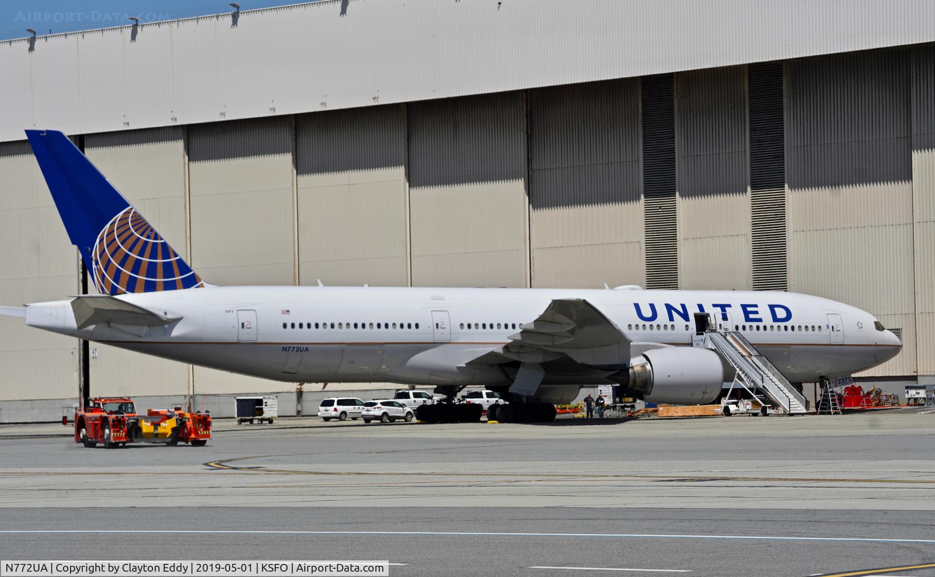 N772UA, 1995 Boeing 777-222 C/N 26930, SFO 2019.