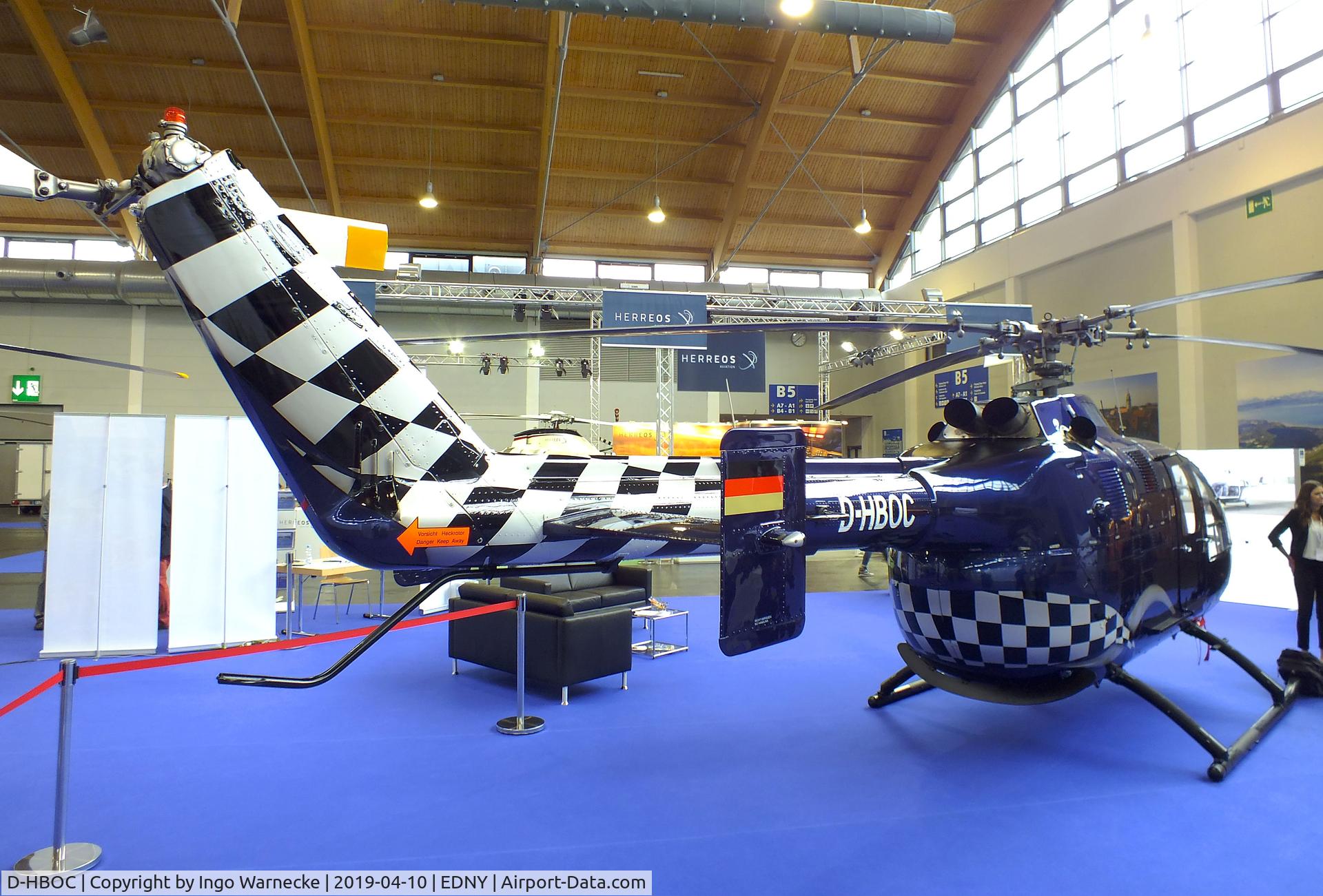 D-HBOC, 1977 MBB Bo.105CB-2 C/N S-325, MBB Bo 105CB-2 at the AERO 2019, Friedrichshafen