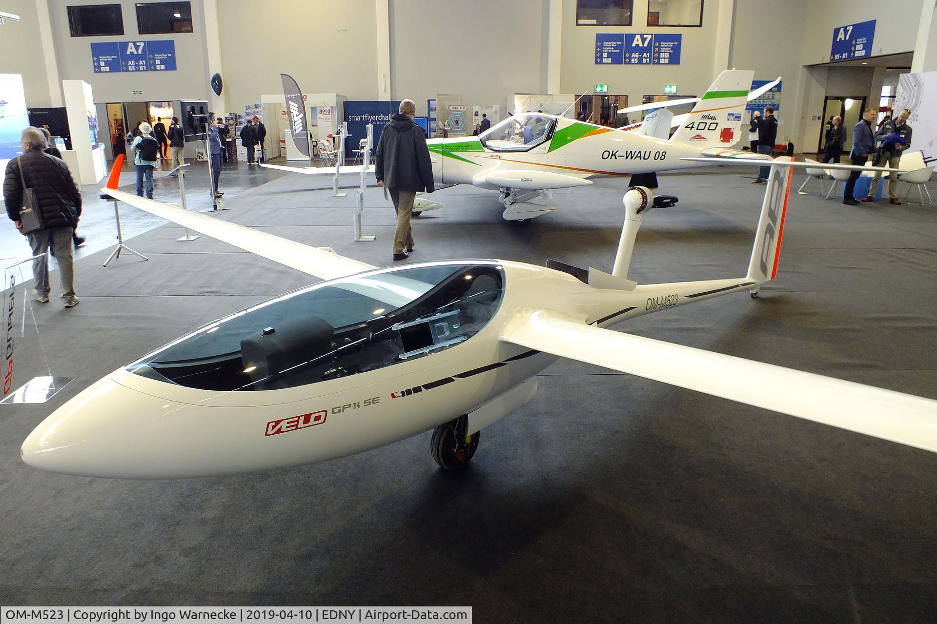 OM-M523, GP Gliders GP14SE Velo C/N unknown_om-m523, GP Gliders GP14SE Velo with retractable electric motor at the AERO 2019, Friedrichshafen