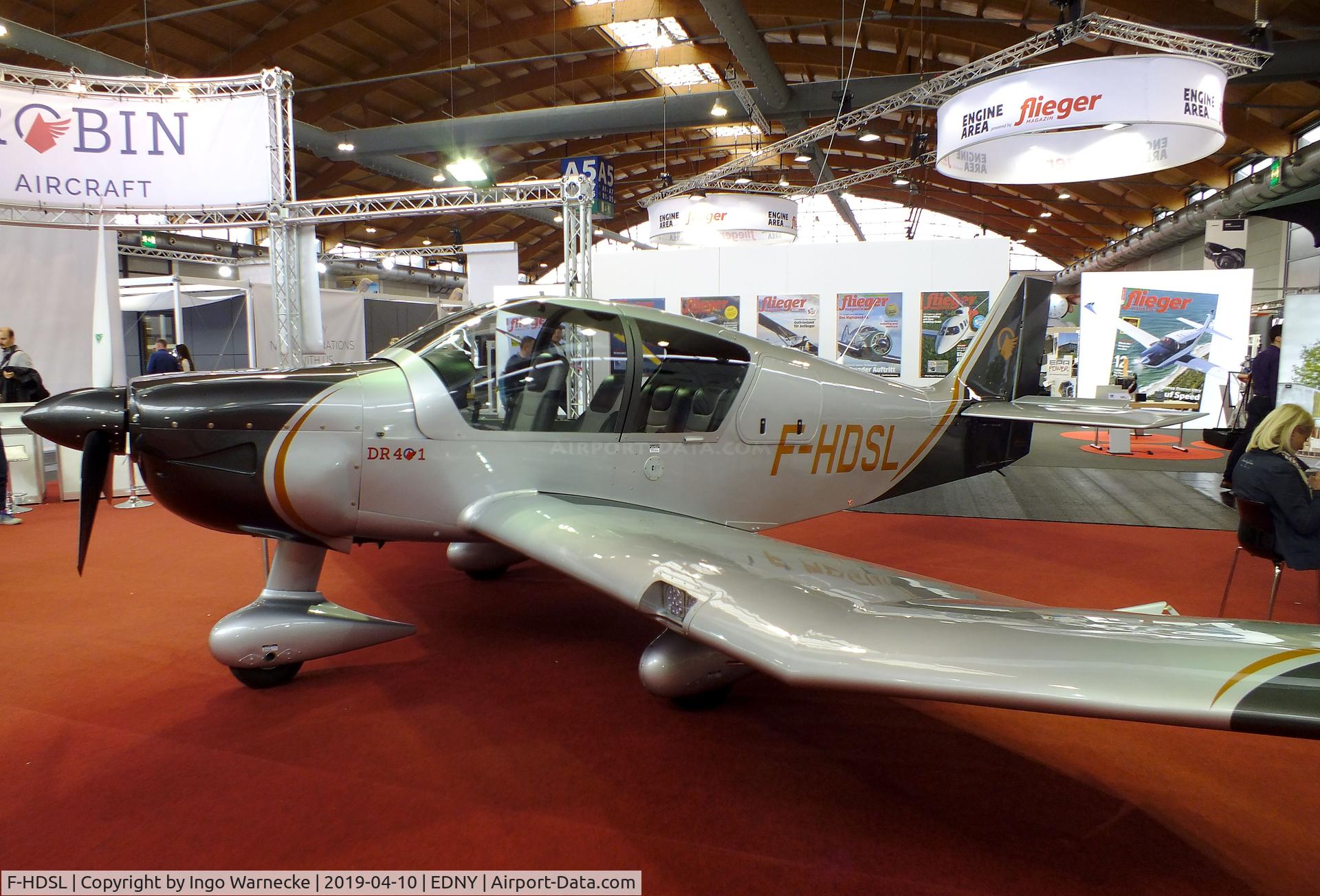 F-HDSL, Robin DR-401-155 CDI C/N 2714, Robin DR.401-155 CDI at the AERO 2019, Friedrichshafen