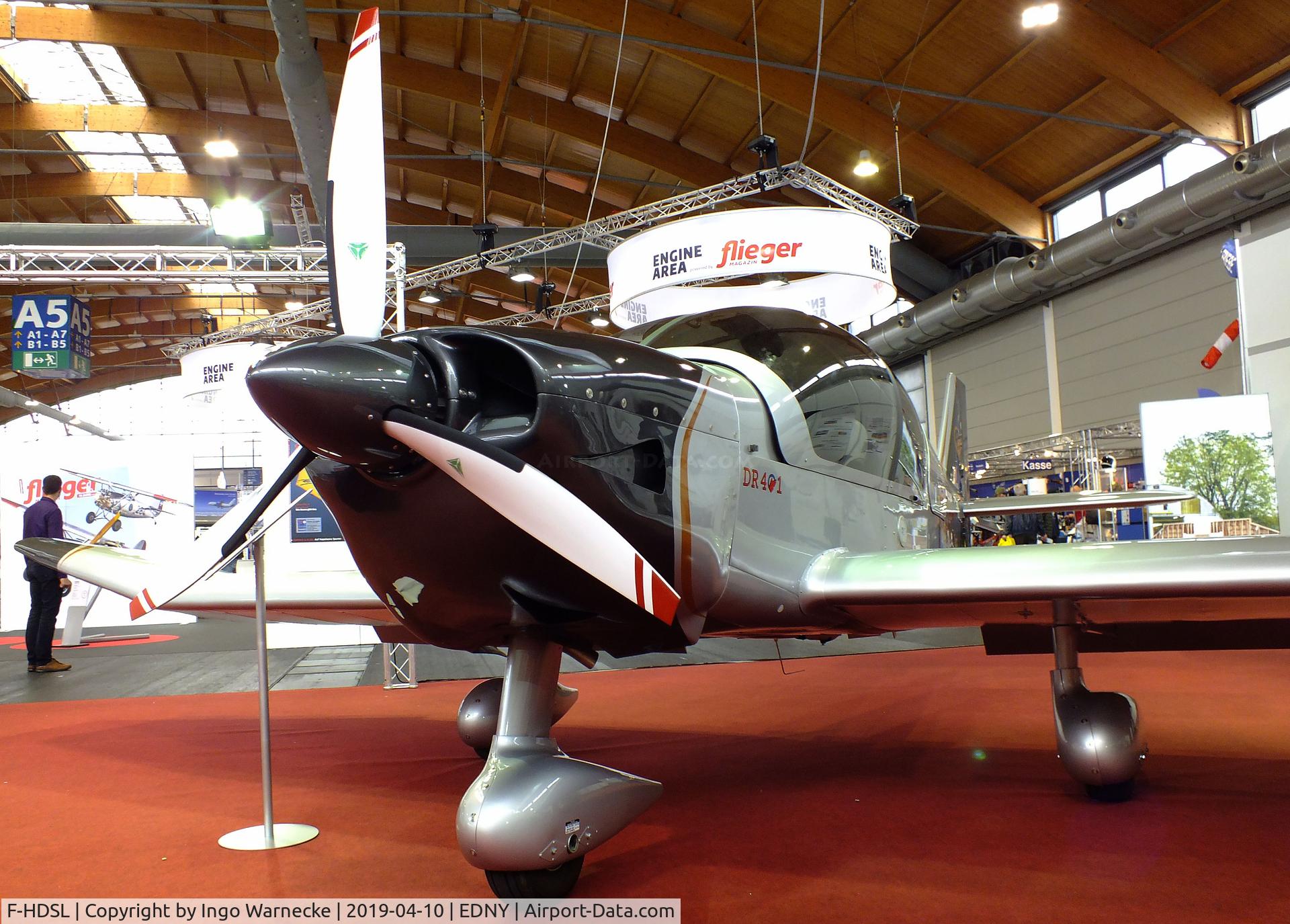 F-HDSL, Robin DR-401-155 CDI C/N 2714, Robin DR.401-155 CDI at the AERO 2019, Friedrichshafen