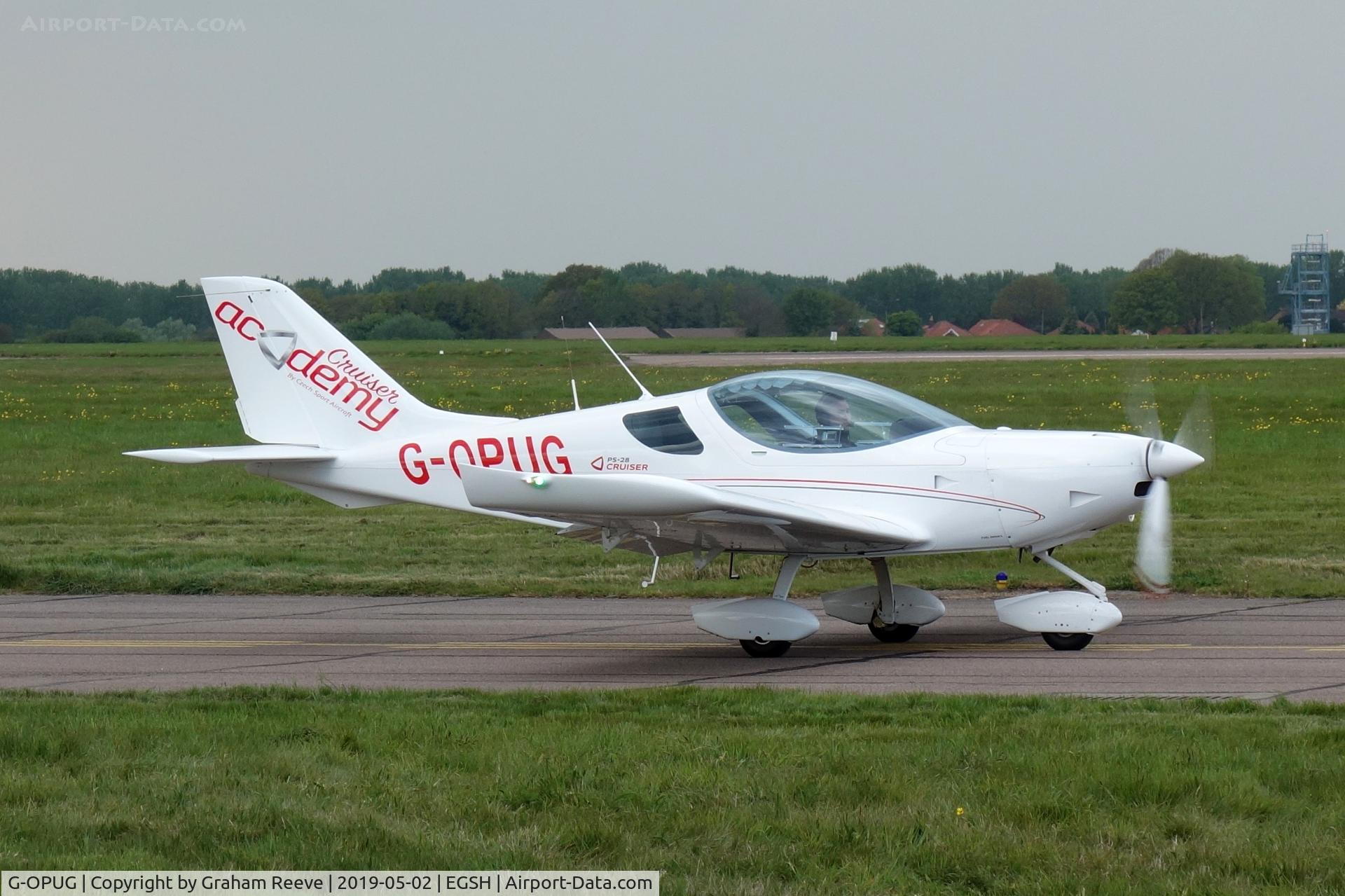 G-OPUG, 2017 Czech Sport PS-28 Cruiser C/N C0604, Departing from Norwich.