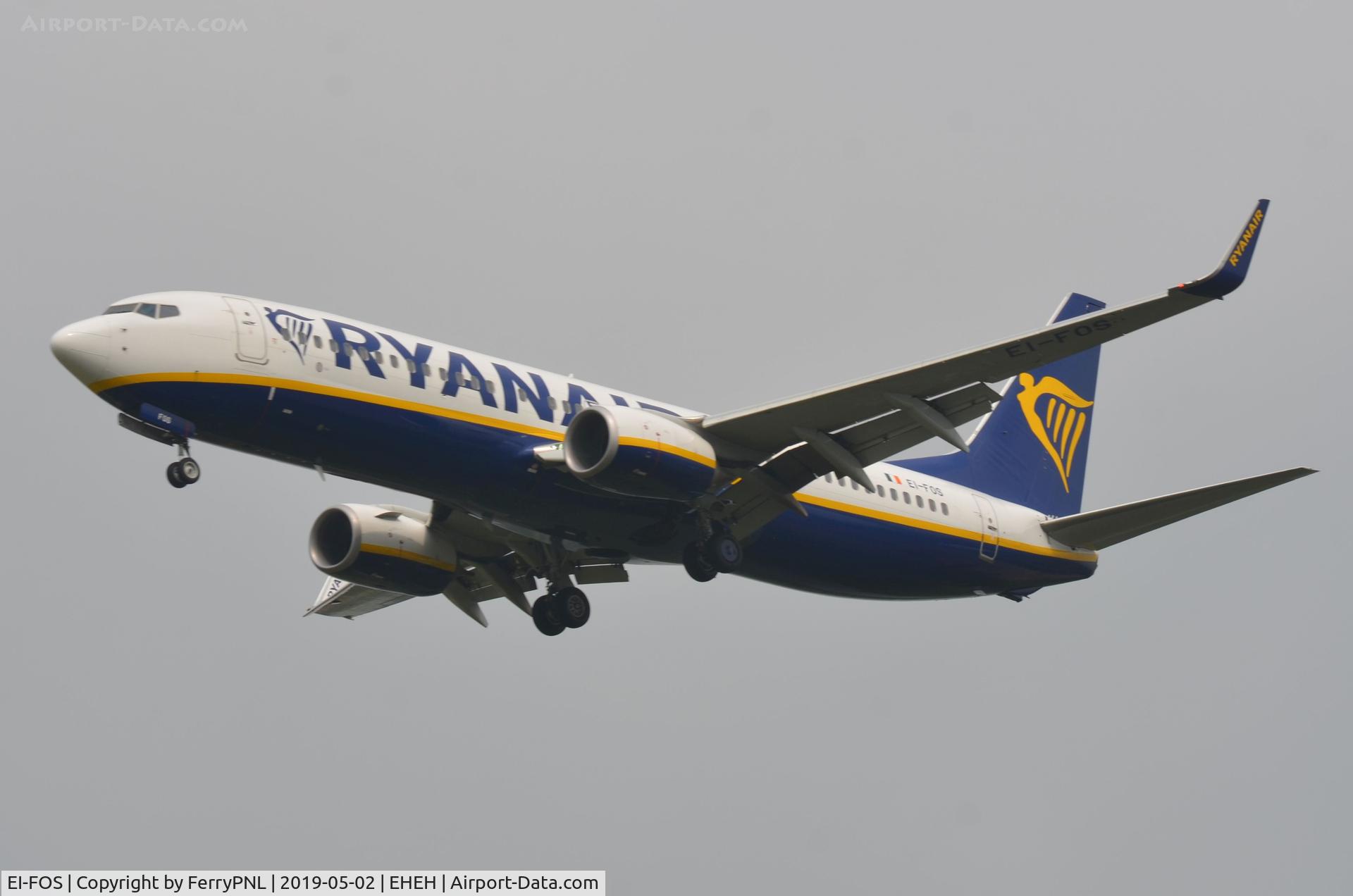 EI-FOS, 2016 Boeing 737-8AS C/N 44727, Ryanair B738 landing