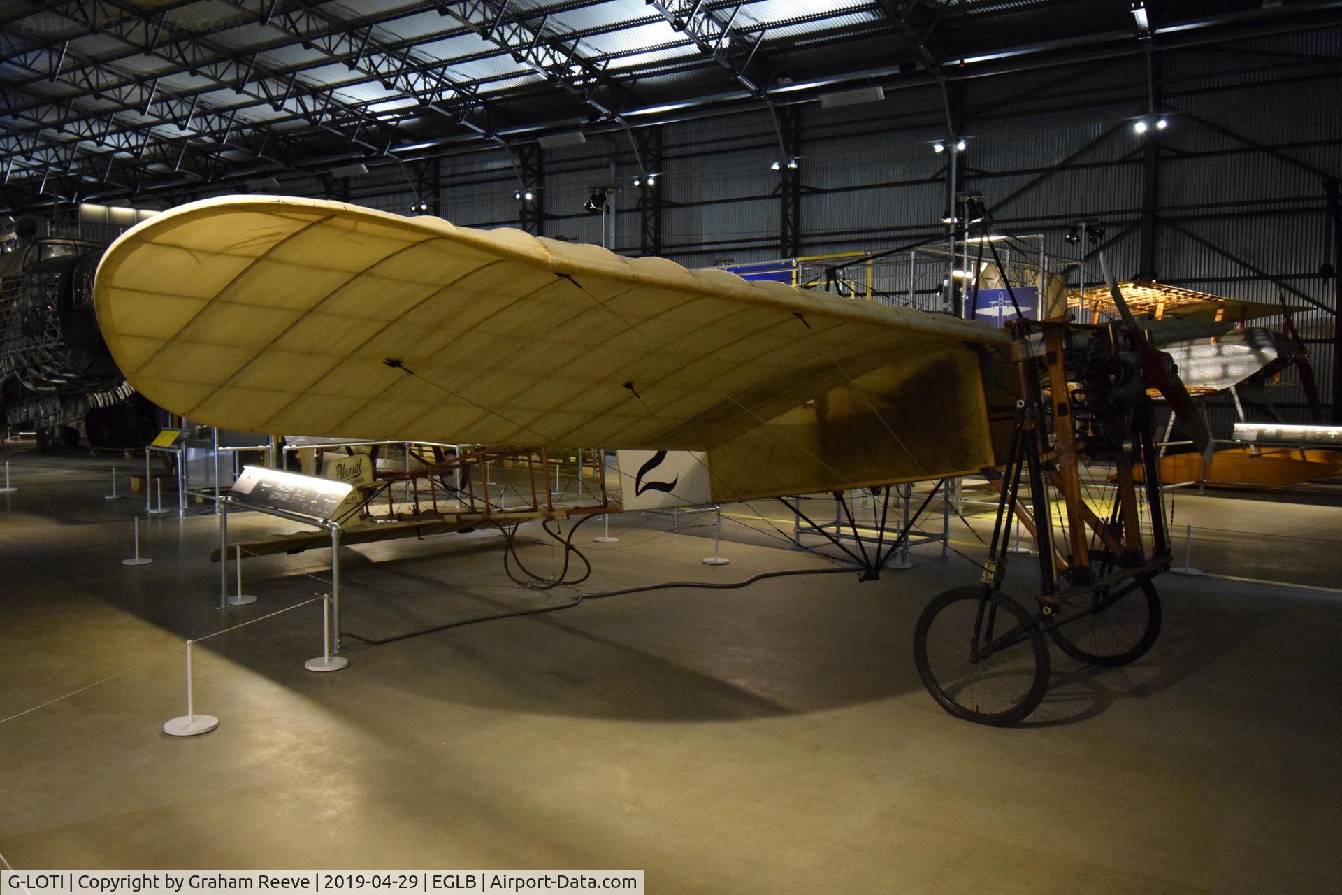 G-LOTI, 1982 Bleriot XI Replica C/N PFA 088-10410, On display at the Brooklands Museum.