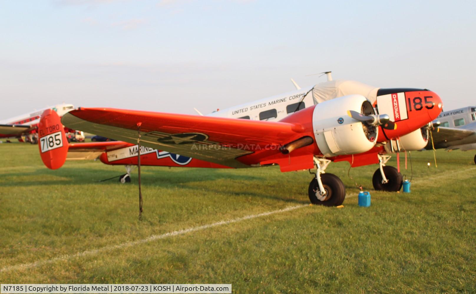 N7185, 1952 Beech Expeditor 3NM (D18S) C/N CA-104, Beech 3NM