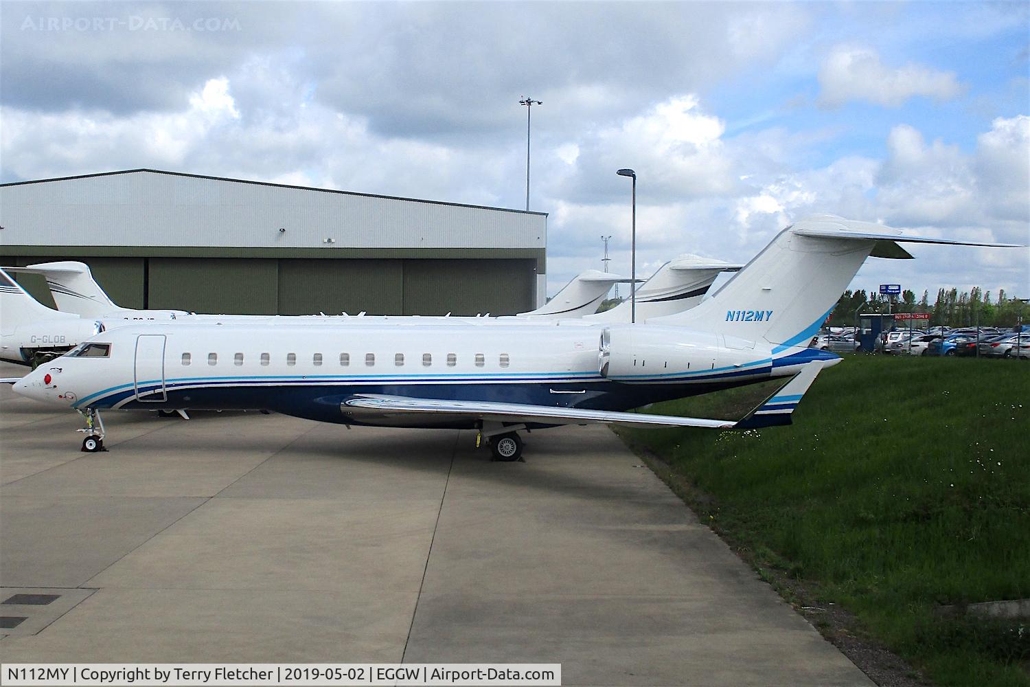 N112MY, 2011 Bombardier BD-700-1A10 Global 6000 C/N 9442, at Luton