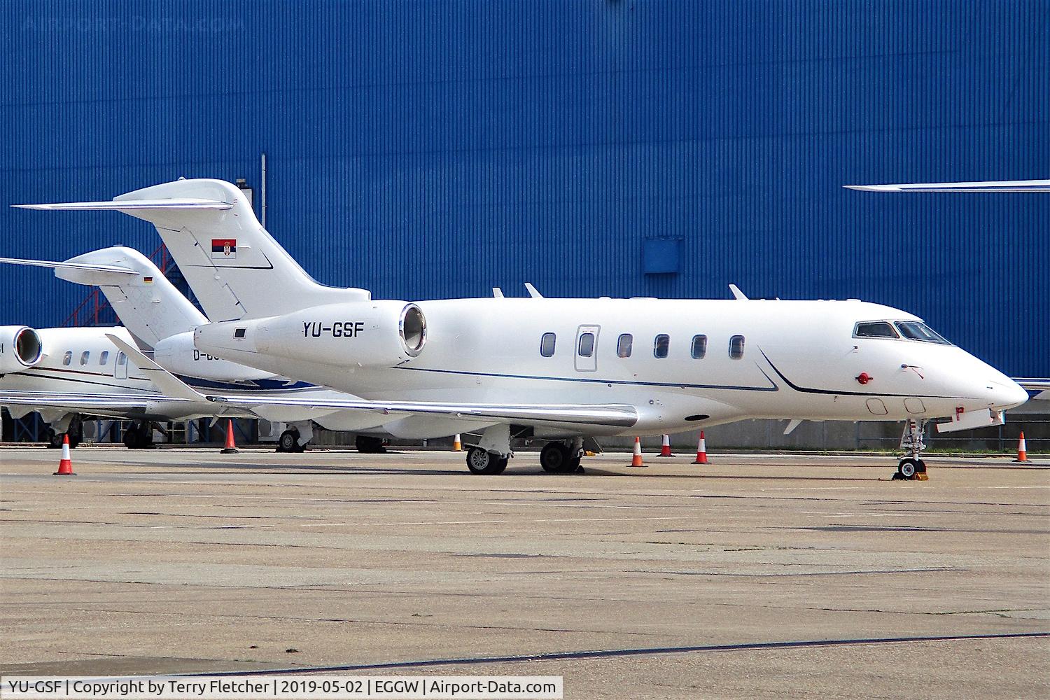 YU-GSF, 2018 Bombardier Challenger 350 (BD 100-1A10) C/N 20779, At Luton