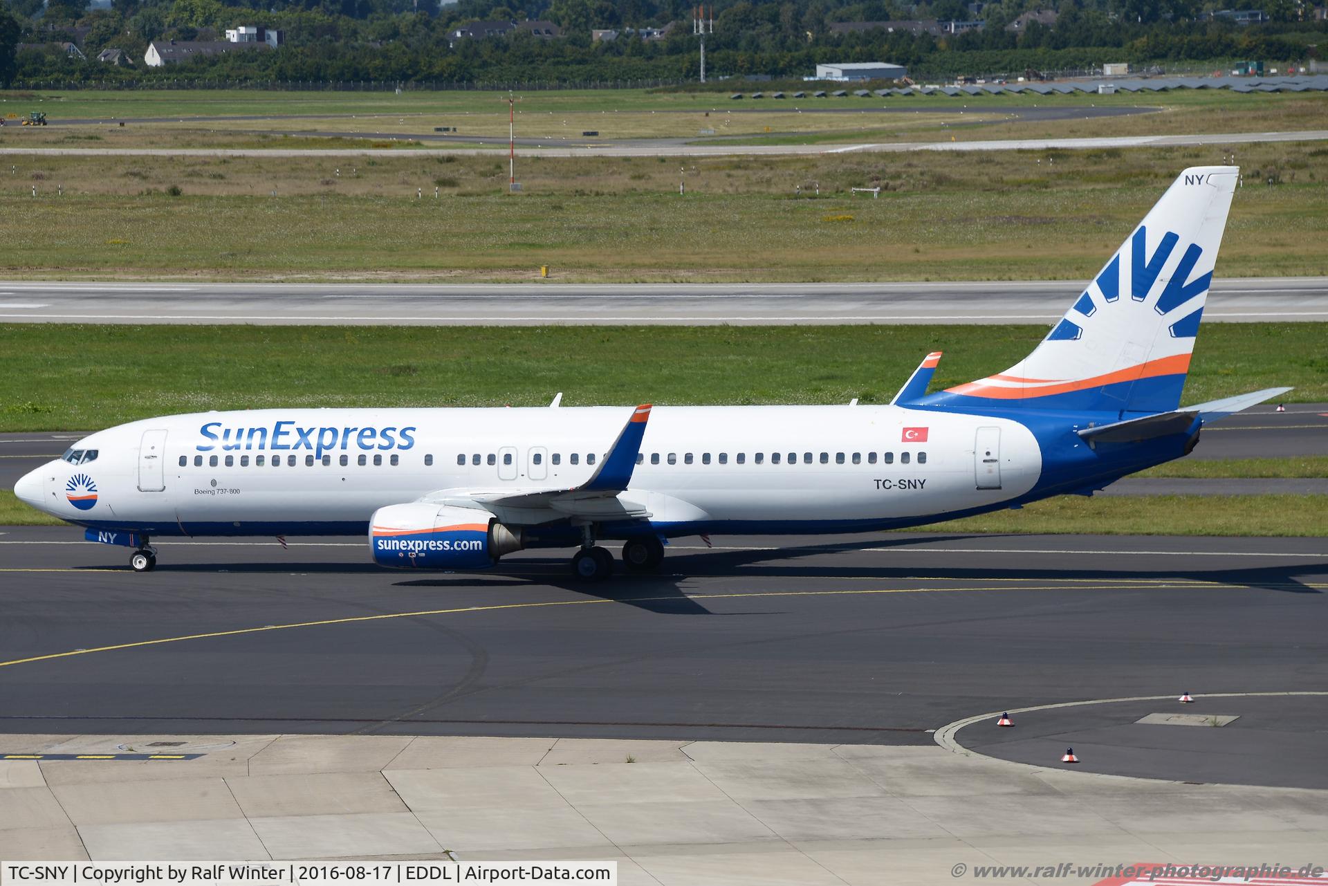 TC-SNY, 1997 Boeing 737-8K5 C/N 27981, Boeing 737-8K5(W) - XQ SXS SunExpress - 27981 - TC-SNY - 17.08.2016 - DUS