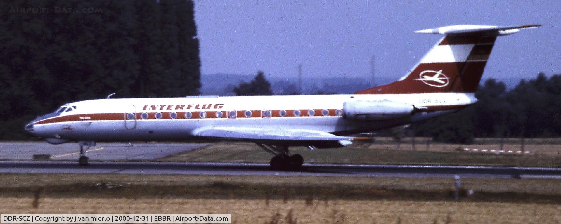 DDR-SCZ, 1969 Tupolev Tu-134K C/N 9350913, Landing at Brussels 25L'80s