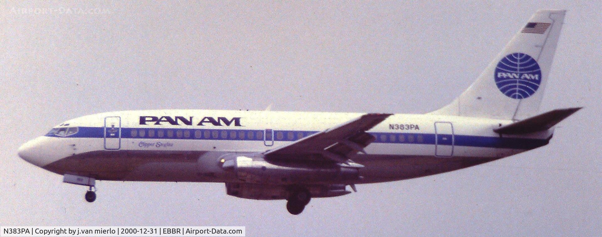 N383PA, 1970 Boeing 737-2V5 C/N 20205, Approaching Brussels 25L '80s
