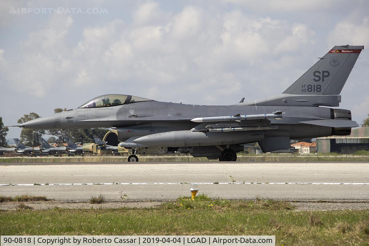 90-0818, 1990 General Dynamics F-16CG Night Falcon C/N CC-18, Iniochos 2019
