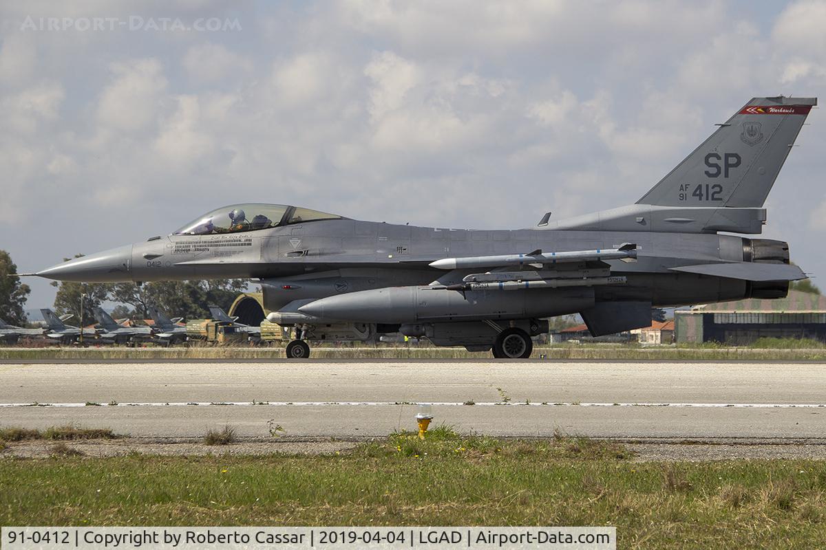 91-0412, 1991 General Dynamics F-16C Fighting Falcon C/N CC-110, Iniochos 2019