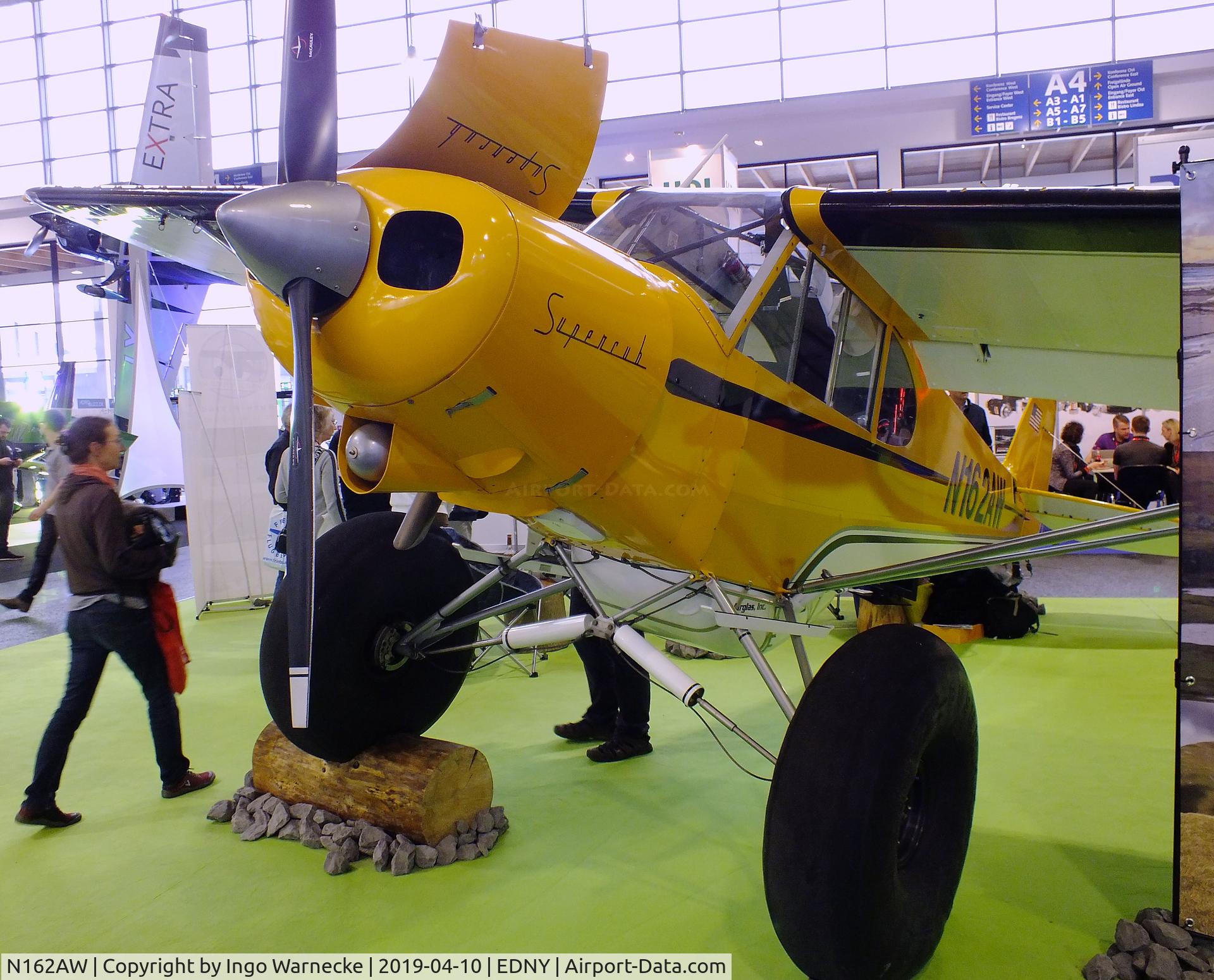 N162AW, 1981 Piper PA-18-150 Super Cub C/N 18-8109082, Piper PA-18-150 Super Cub with Alaska bushwheels at the AERO 2019, Friedrichshafen