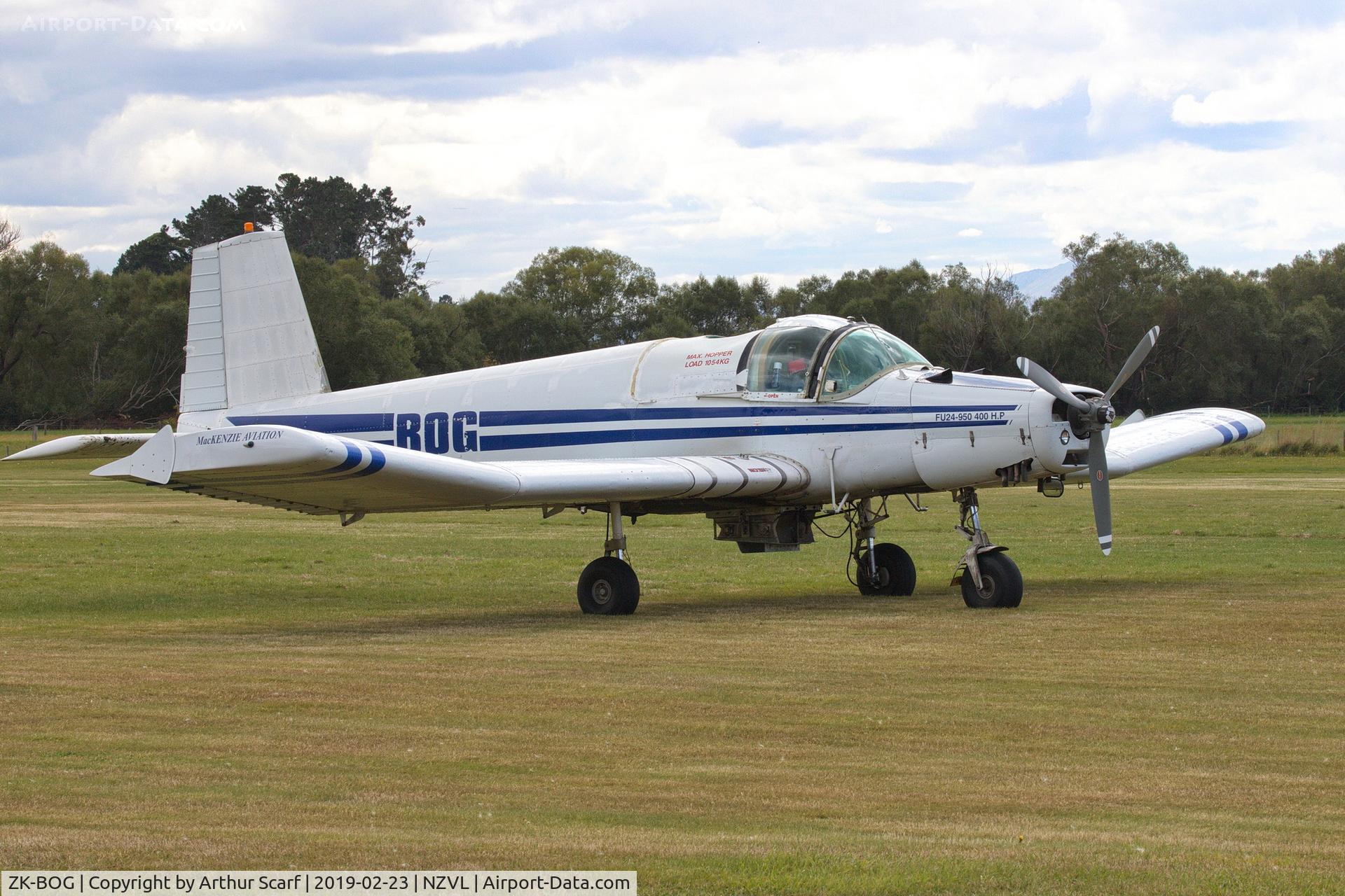 ZK-BOG, Fletcher FU24-950M C/N 59, ZK-BOG Mandeville NZ February 2019