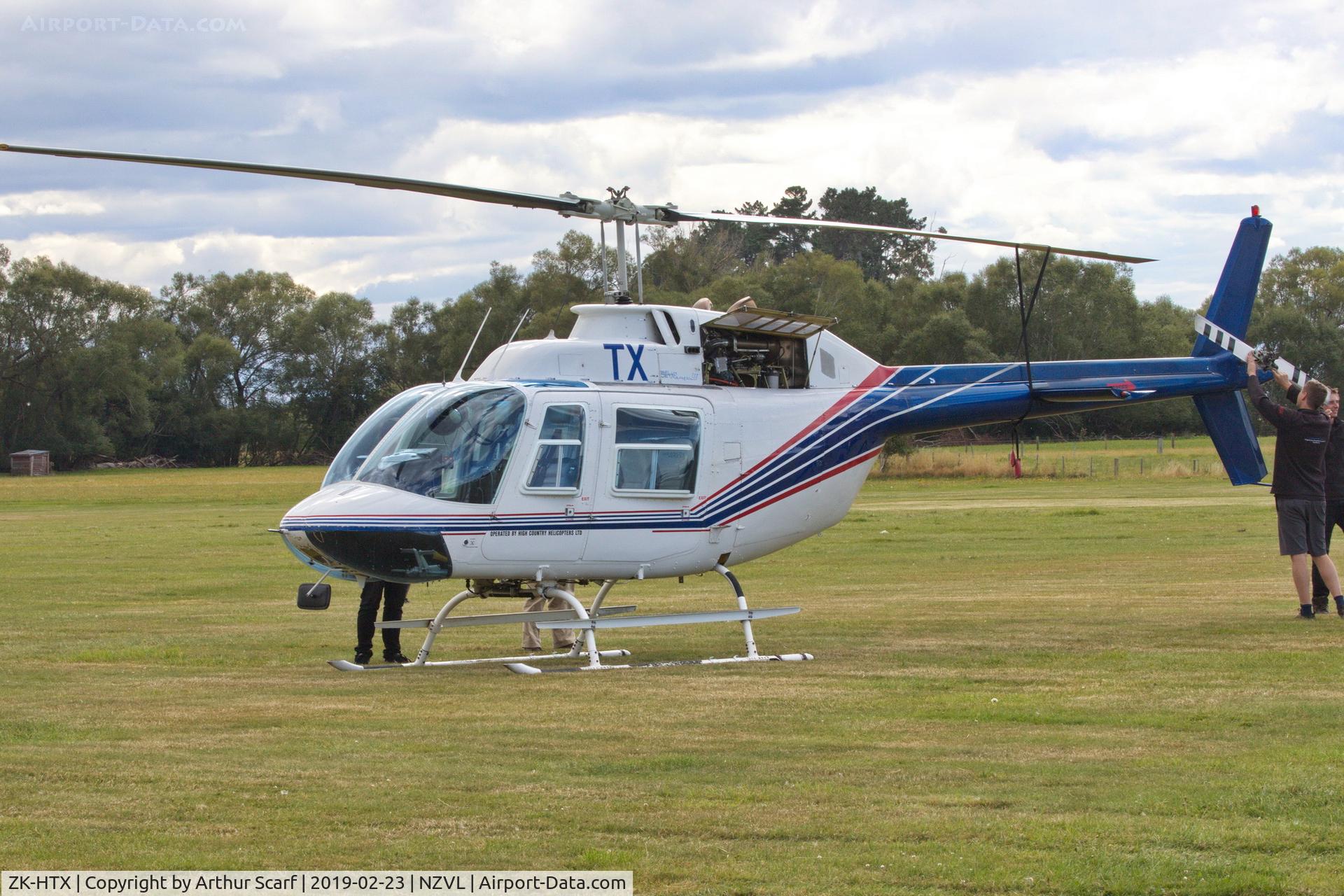 ZK-HTX, Bell 206B JetRanger C/N 1615, ZK-HTX Mandeville NZ 2019