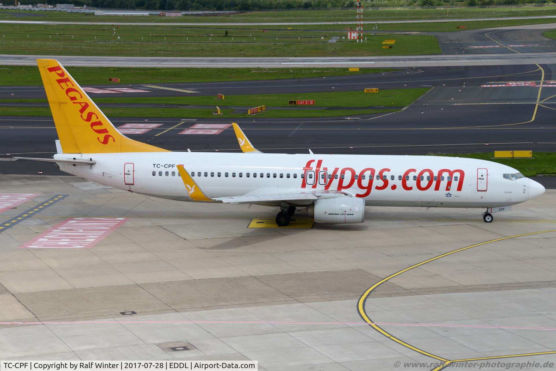 TC-CPF, 2012 Boeing 737-82R C/N 40879, Boeing 737-82R(W) - H9 PGT Pegasus Airlines 'Zeynep' - 40879 - TC-CPF - 28.07.2017 - DUS