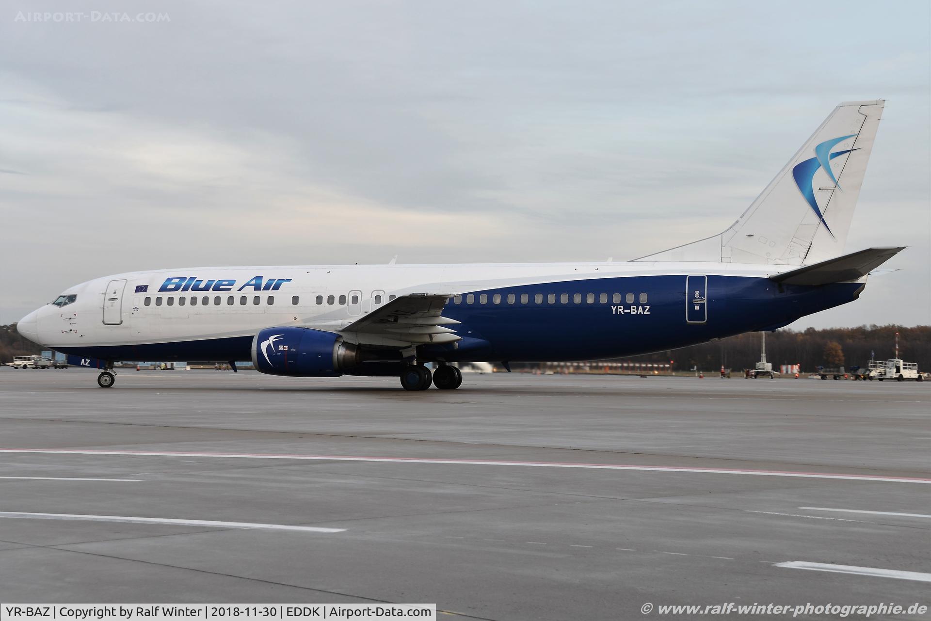 YR-BAZ, 1990 Boeing 737-405 C/N 24644, Boeing 737-405 - 0B BMS Blue Air - 24644 - YR-BAZ - 30.11.2018 - CGN