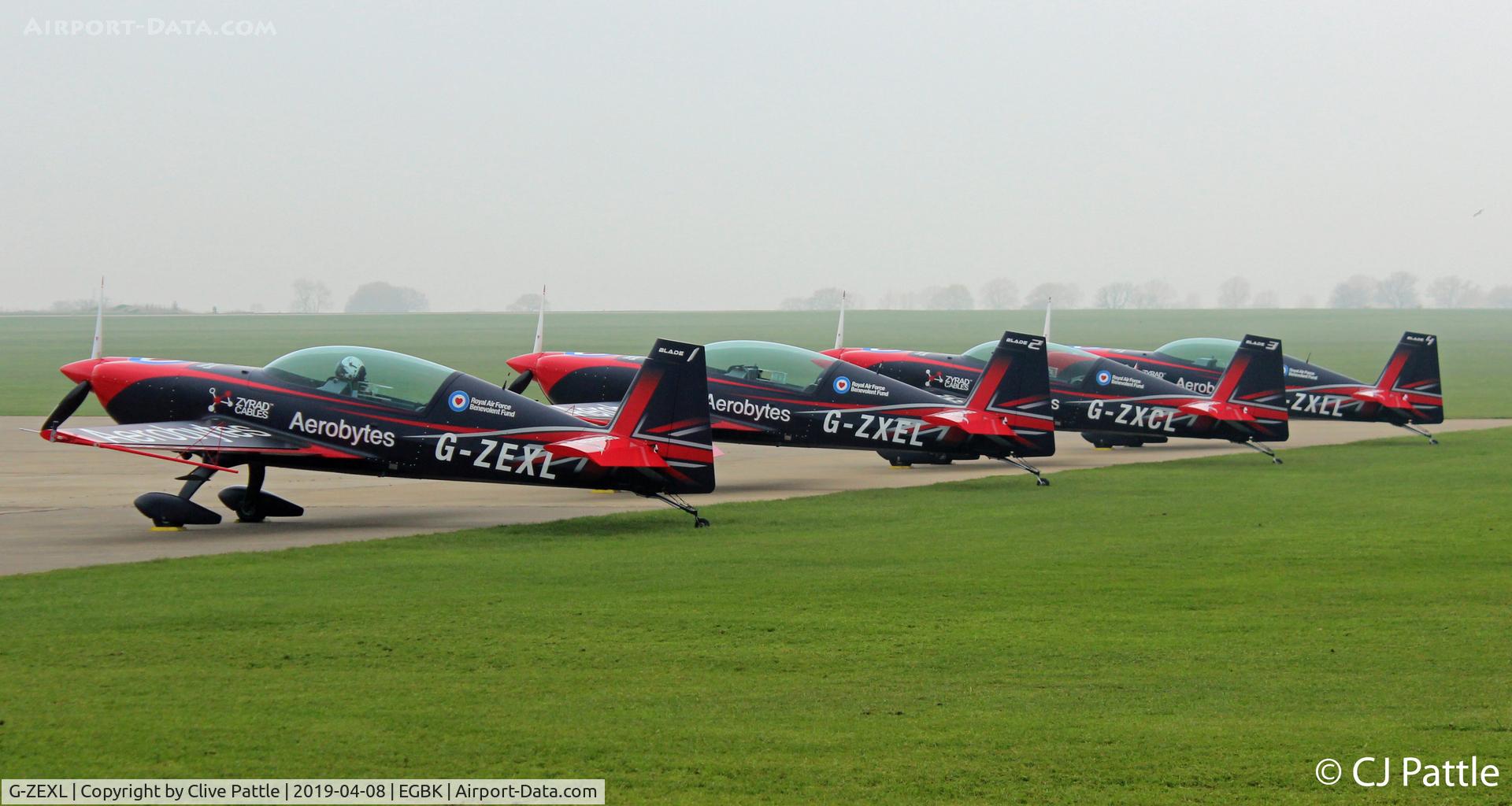 G-ZEXL, 2006 Extra EA-300L C/N 1225, Parked @ Sywell along with other members of 'The Blades' Aerobatic Team.
