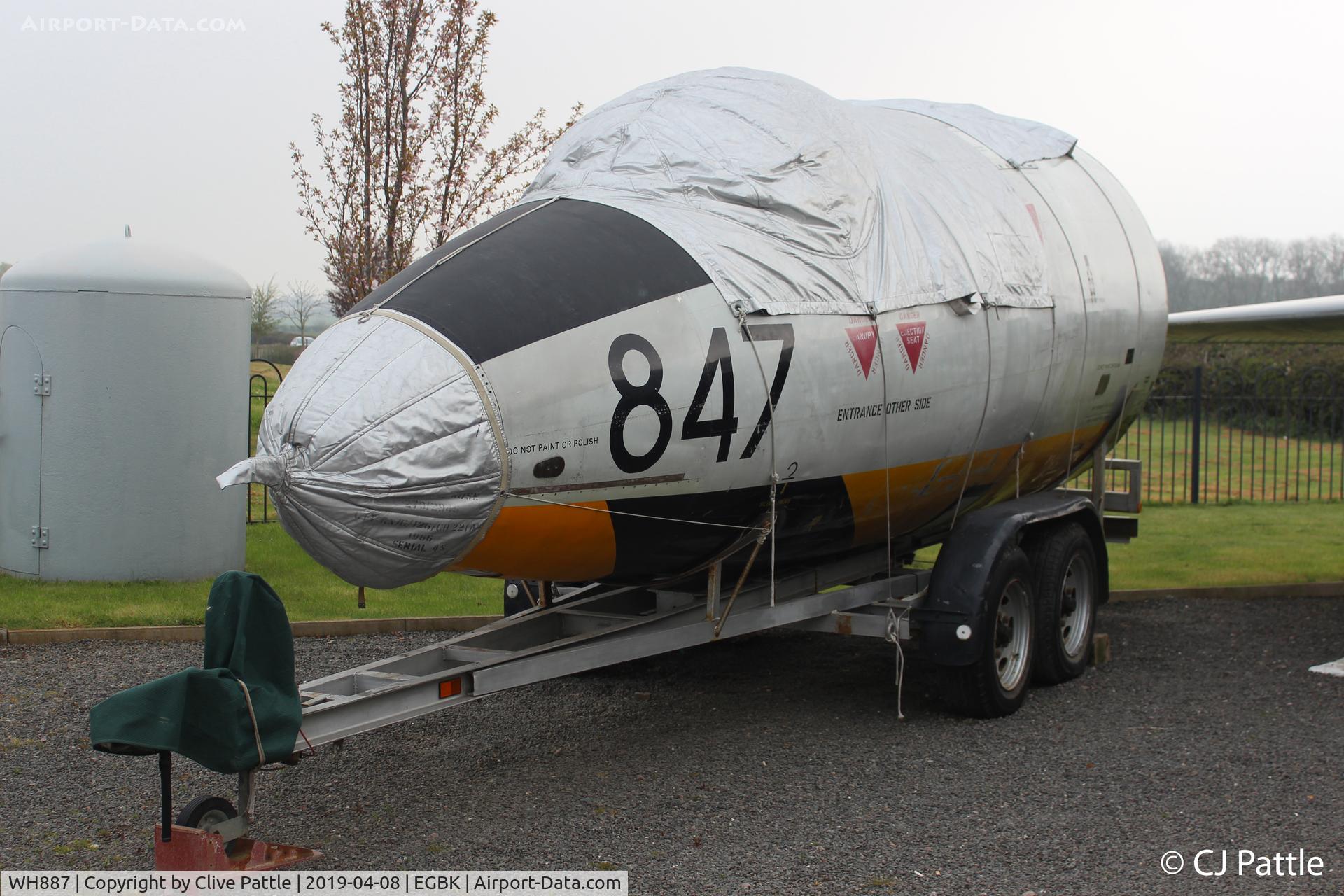 WH887, English Electric Canberra TT.18 C/N SH1644, Nose preserved at Sywell Aviation Museum located @ EGBK. Ex FAA FRADU.