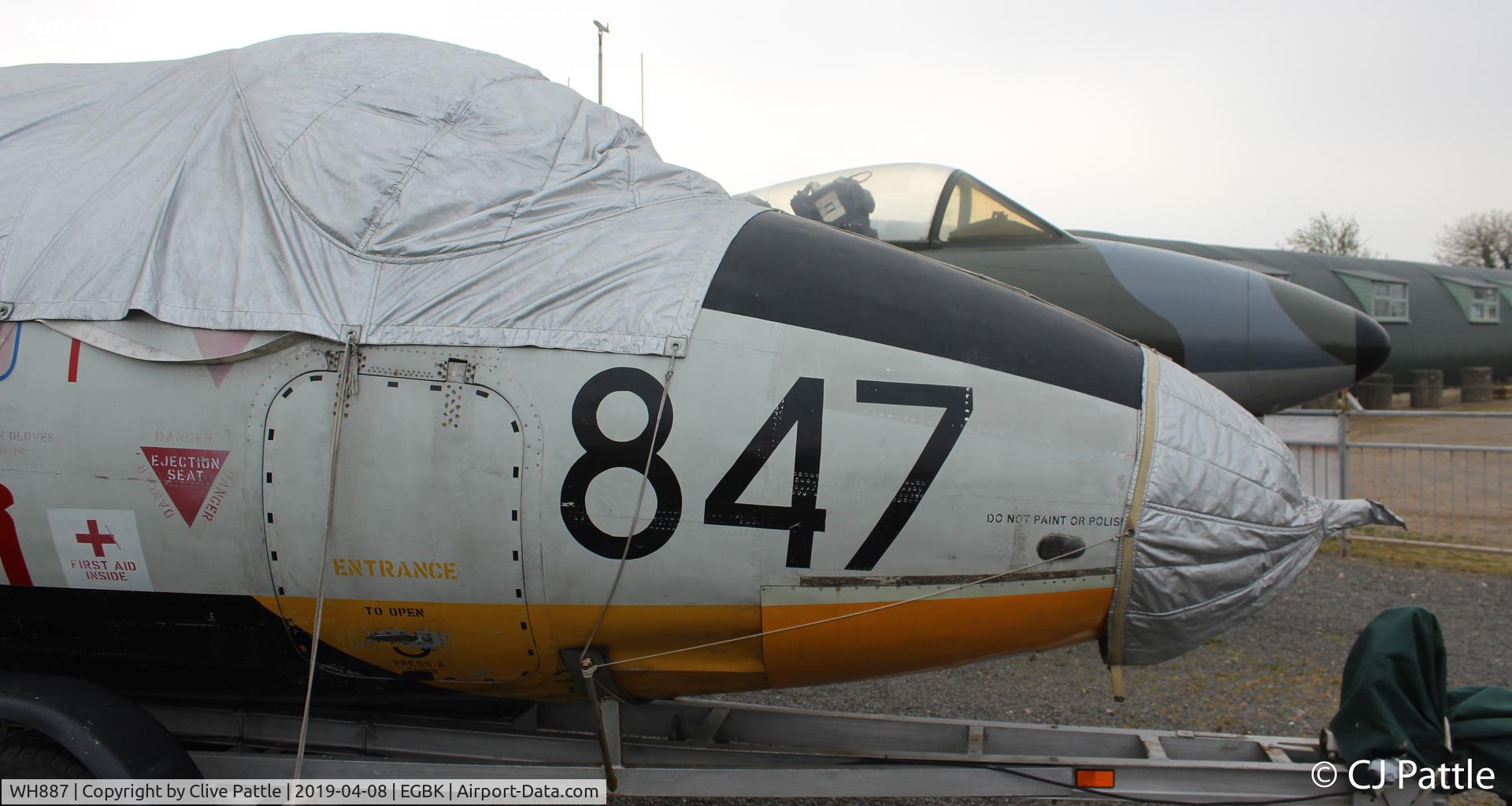 WH887, English Electric Canberra TT.18 C/N SH1644, Nose preserved at Sywell Aviation Museum located @ EGBK. Ex FAA FRADU.