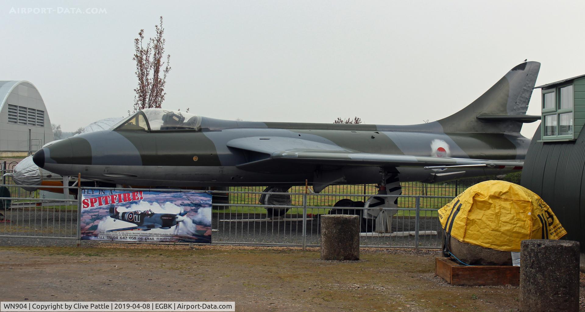 WN904, 1954 Hawker Hunter F.2 C/N S4/U/2912, Preserved at Sywell Aviation Museum located @ EGBK in RAF 56 Sqn markings