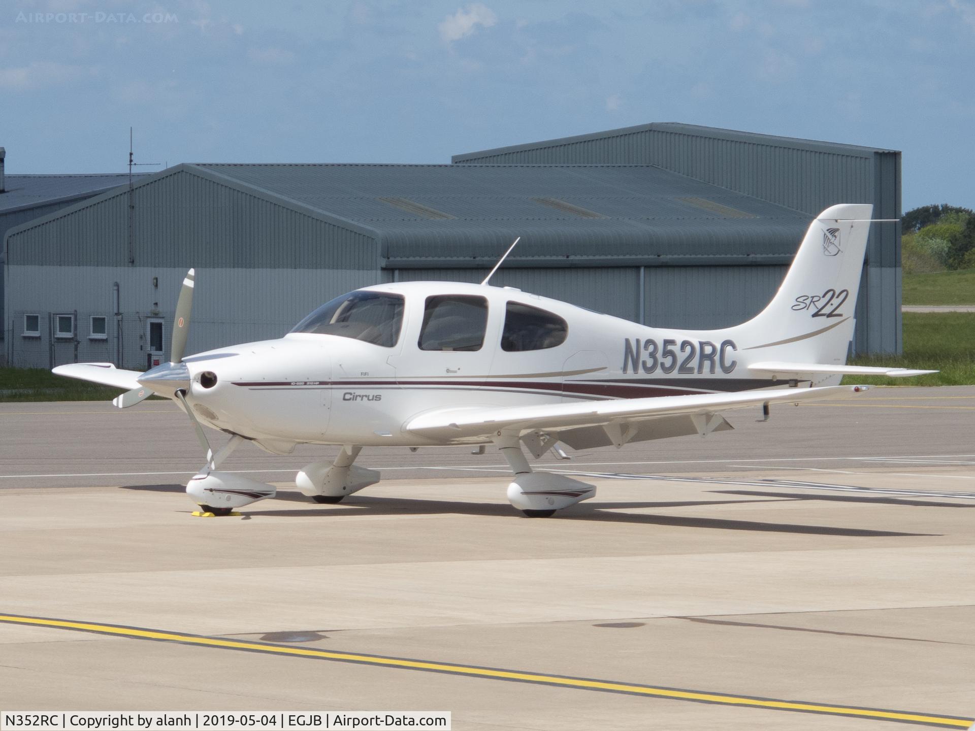 N352RC, 2002 Cirrus SR22 C/N 0186, Parked on the west apron, Guernsey