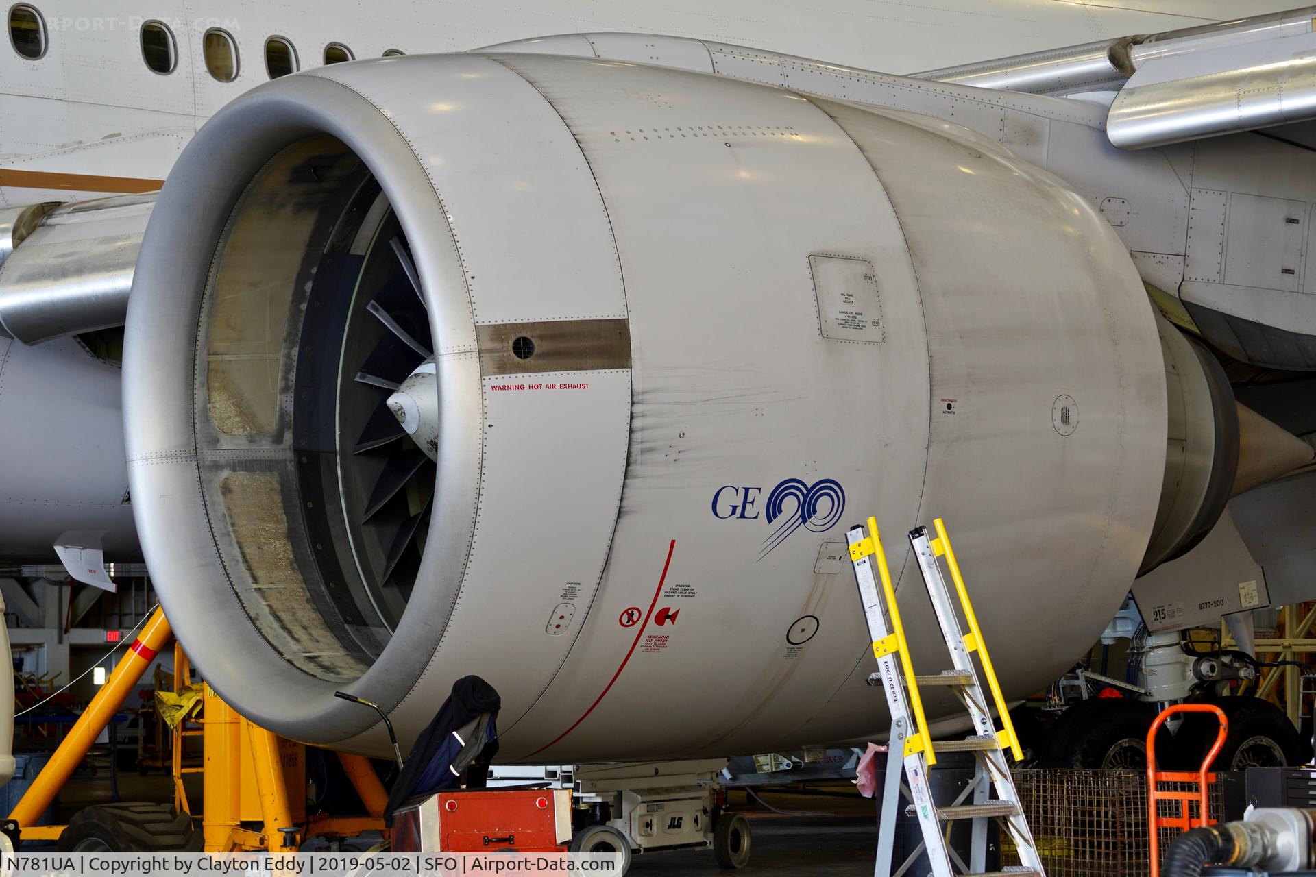 N781UA, 1996 Boeing 777-222 C/N 26945, SFO 2019.