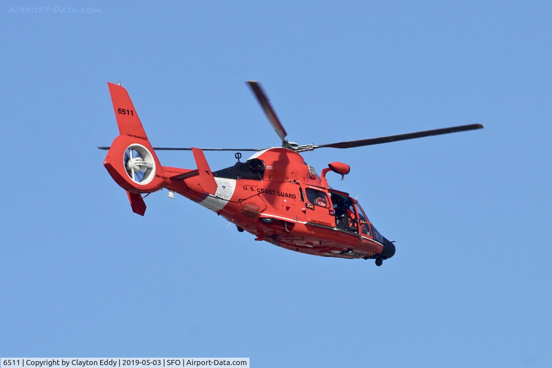 6511, Aerospatiale HH-65C Dolphin C/N 6121, SFO 2019.
