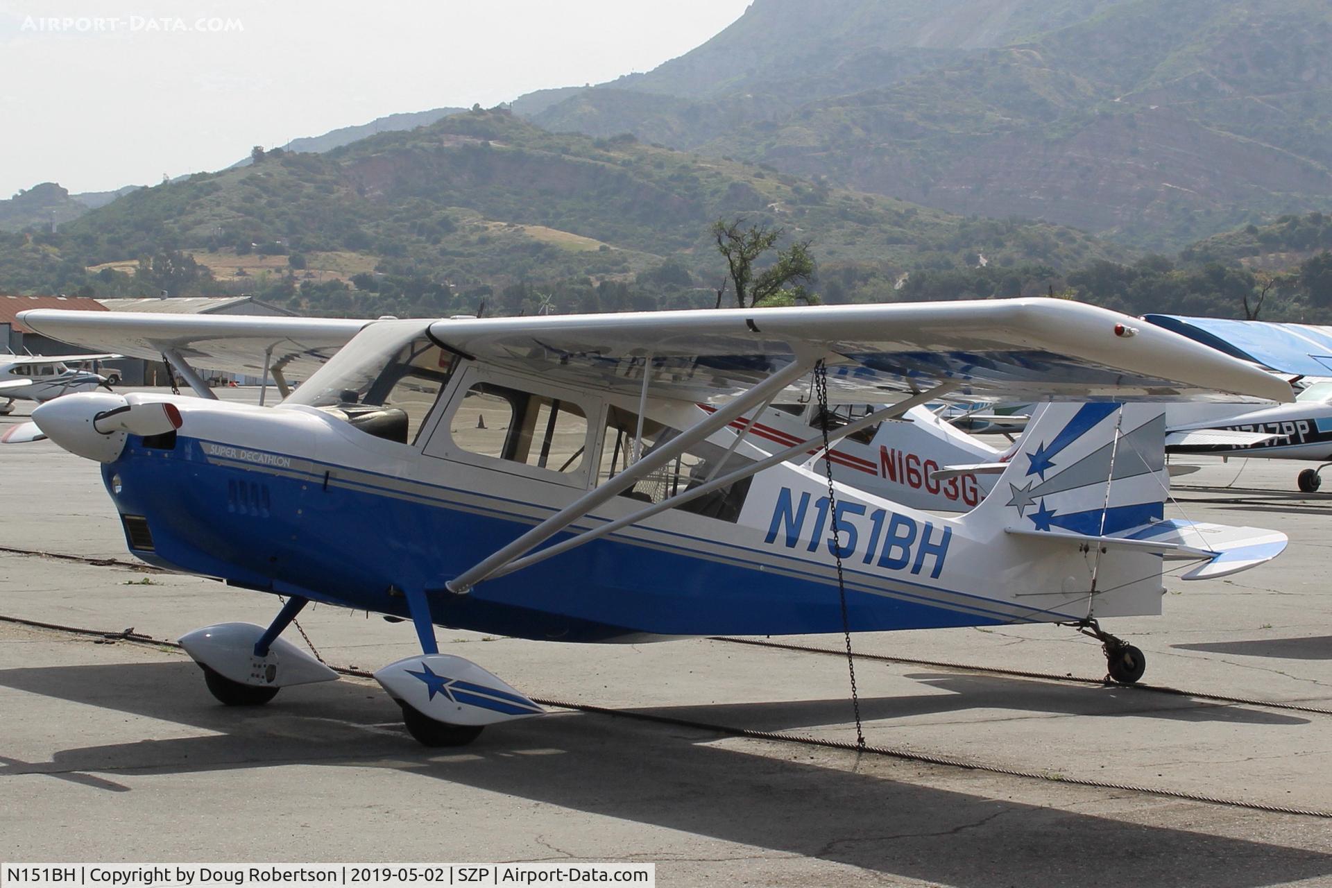 N151BH, 2008 American Champion 8KCAB Super Decathlon Decathlon C/N 1061-2008, 2008 American Champion 8KCAB SUPER DECATHLON, Lycoming AEIO-360-H1B 180 Hp, Barron Hilton's replacement for N240R, Steve Fossett's last fatal ride-which see. In for annual.