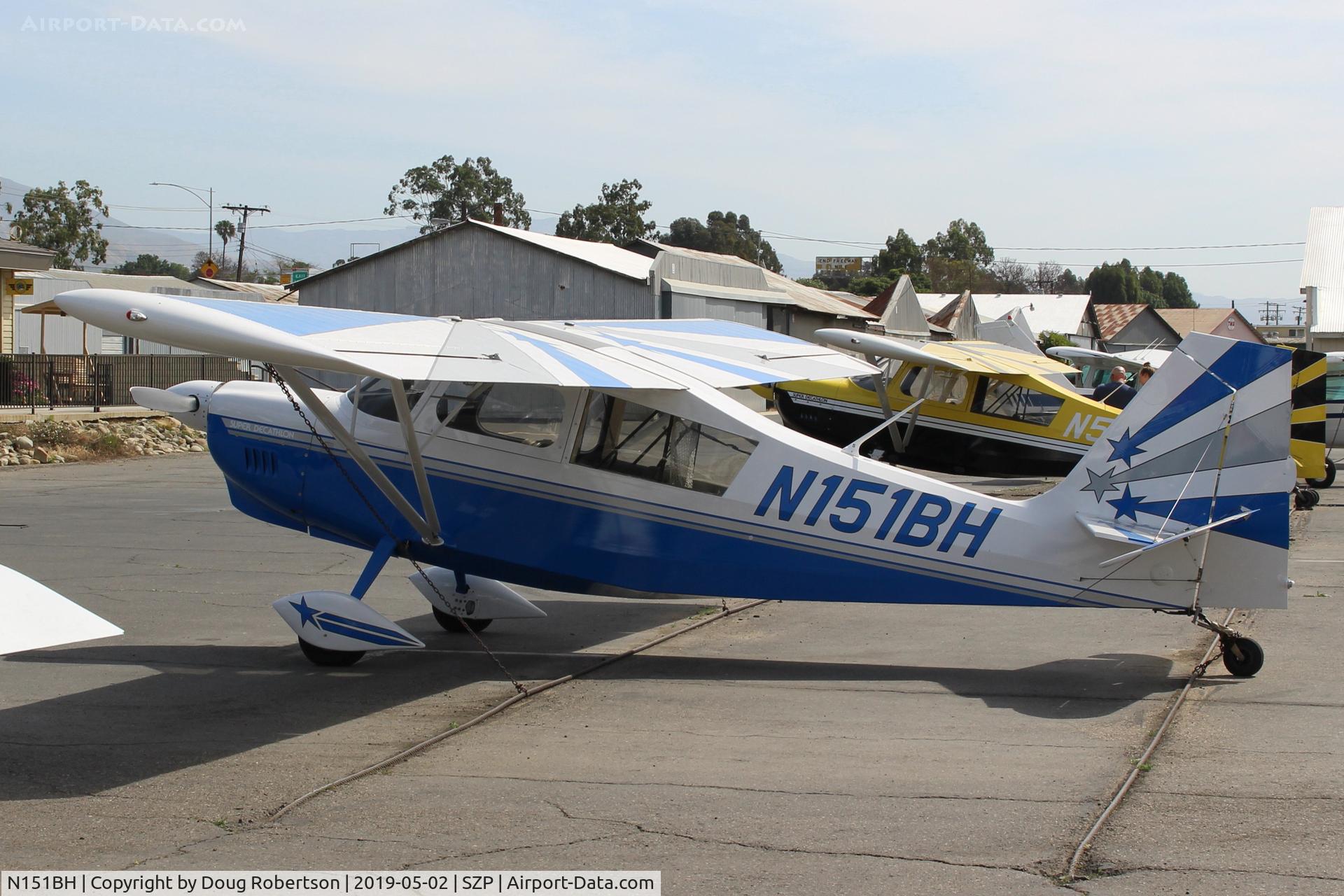N151BH, 2008 American Champion 8KCAB Super Decathlon Decathlon C/N 1061-2008, 2008 American Champion 8KCAB SUPER DECATHLON, Lycoming AEIO-360-H1B 180 Hp, Barron Hilton's replacement for N240R-which see. In for Annual at CP Aviation.