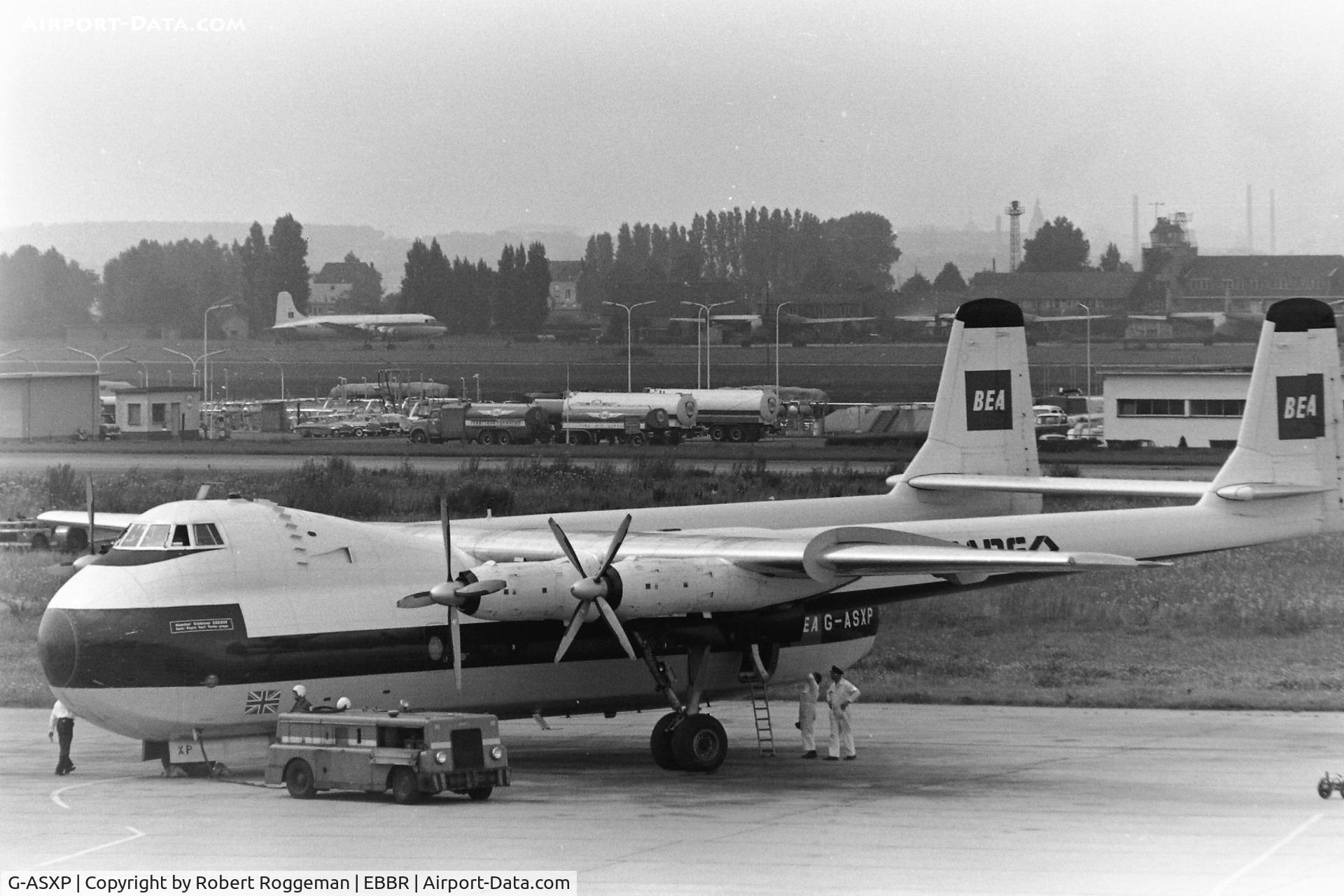 G-ASXP, 1965 Armstrong Whitworth AW650 Argosy 222 C/N 6804, 1960's.BEA CARGO.
