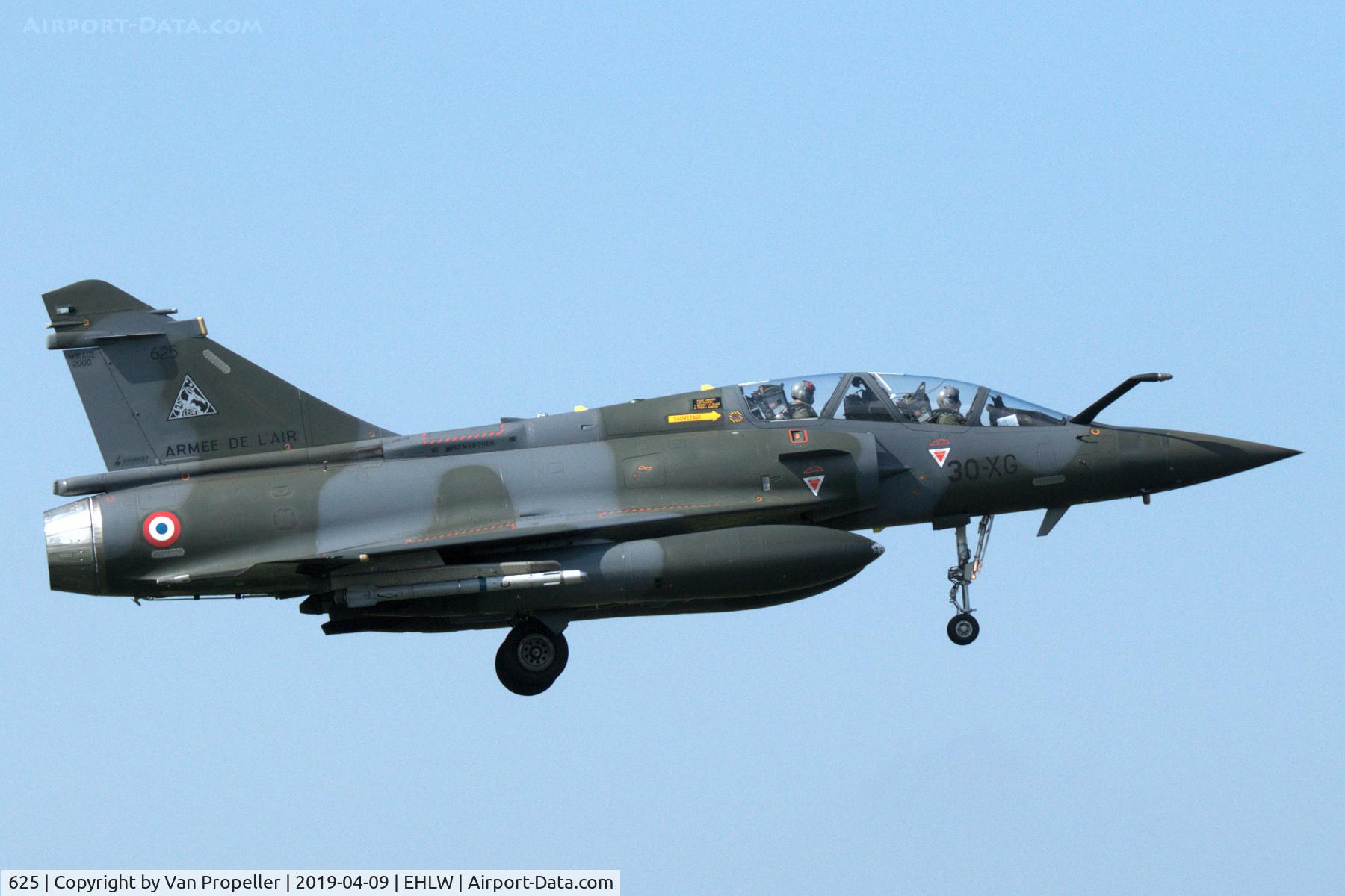 625, Dassault Mirage 2000D C/N 427, French Air Force Dassault Mirage 2000D landing at Leeuwarden air base, the Netherlands, Frisian Flag 2019