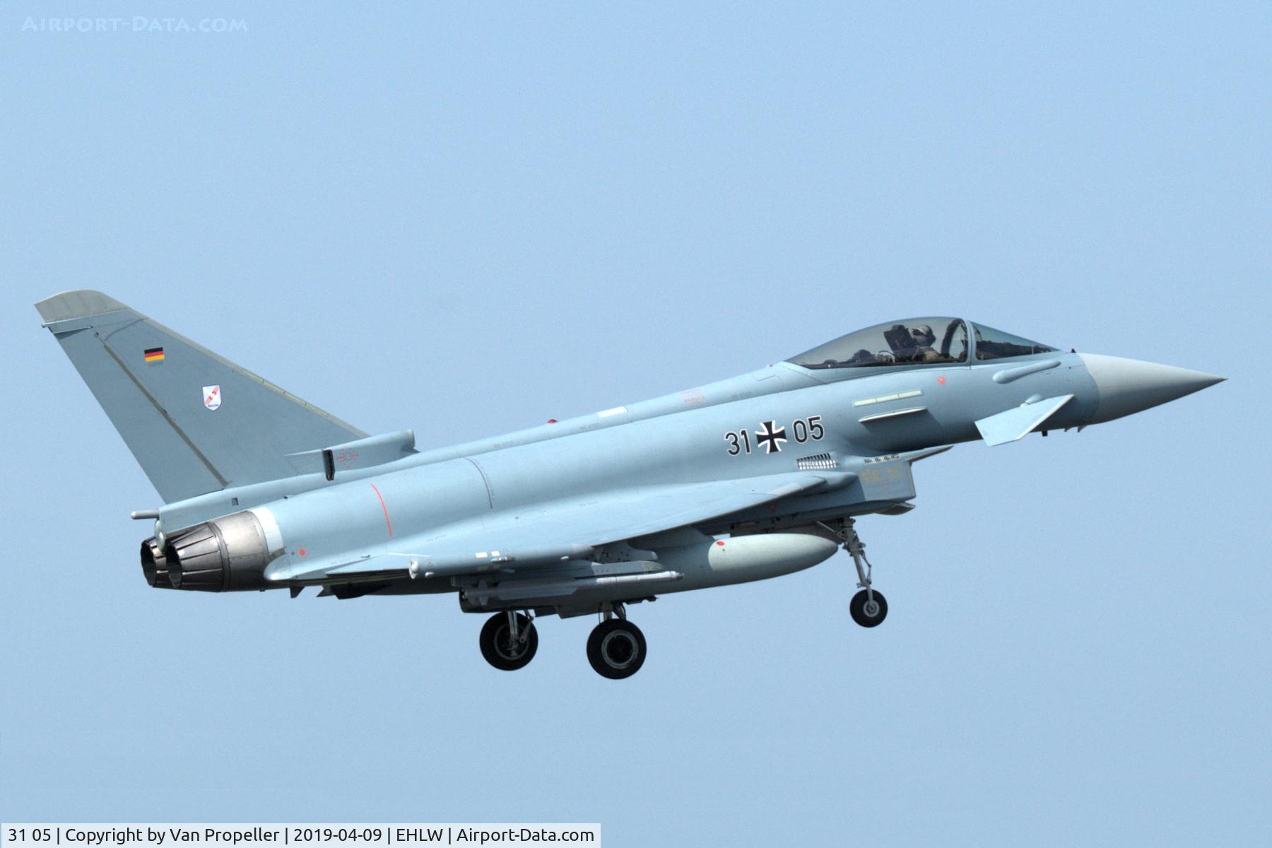 31 05, Eurofighter EF-2000 Typhoon S C/N GS081, German Air Force Eurofighter Typhoon landing at Leeuwarden air base, the Netherlands, Frisian Flag 2019