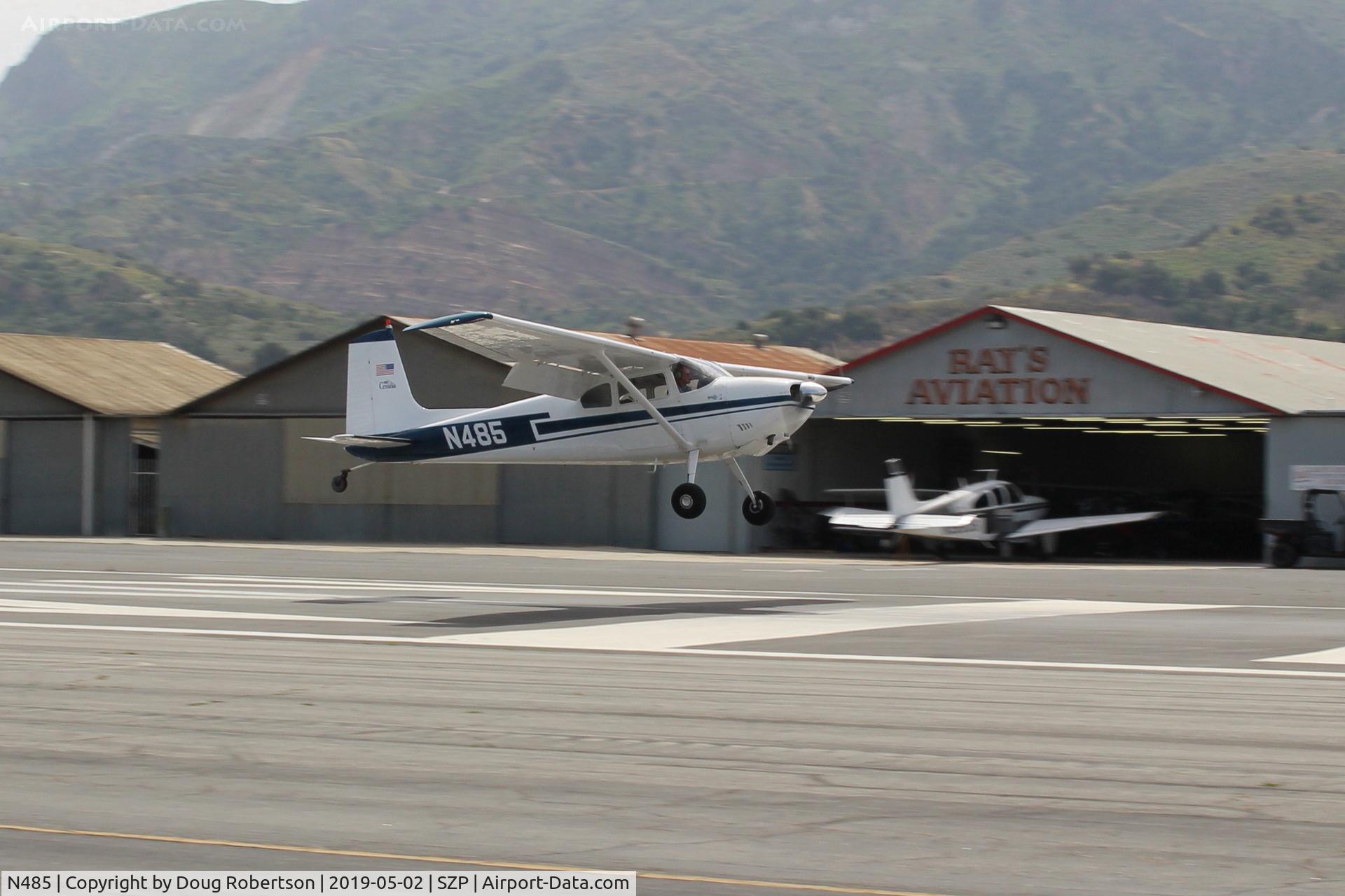 N485, 1959 Cessna 180B C/N 50595, 1959 Cessna 180B, Continental O-470 230Hp, landing Rwy 22