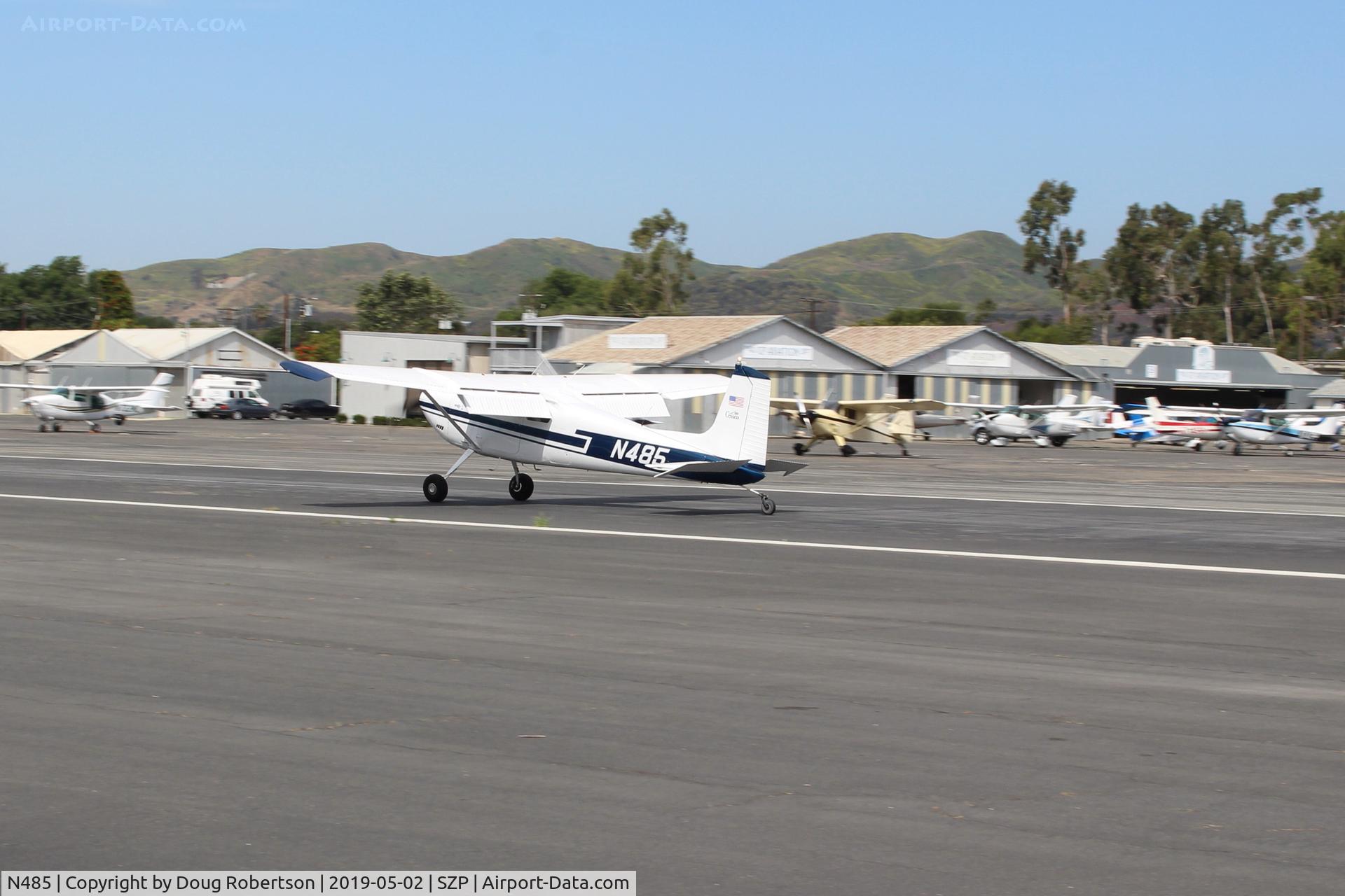 N485, 1959 Cessna 180B C/N 50595, 1959 Cessna 180B, Continental O-470 230 Hp, landing roll Rwy 22
