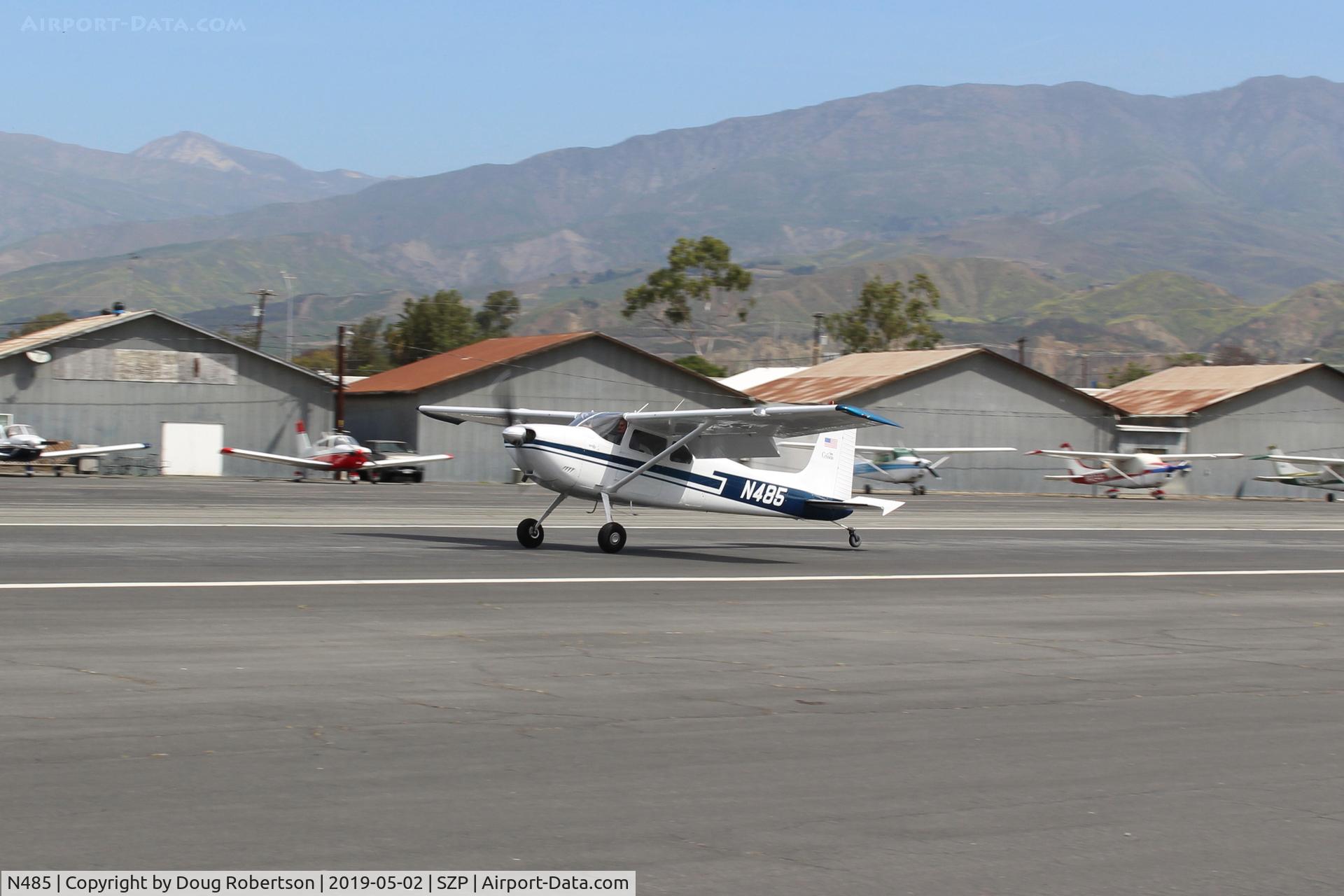 N485, 1959 Cessna 180B C/N 50595, 1959 Cessna 180B, Continental O-470 230 Hp, landing roll Rwy 22