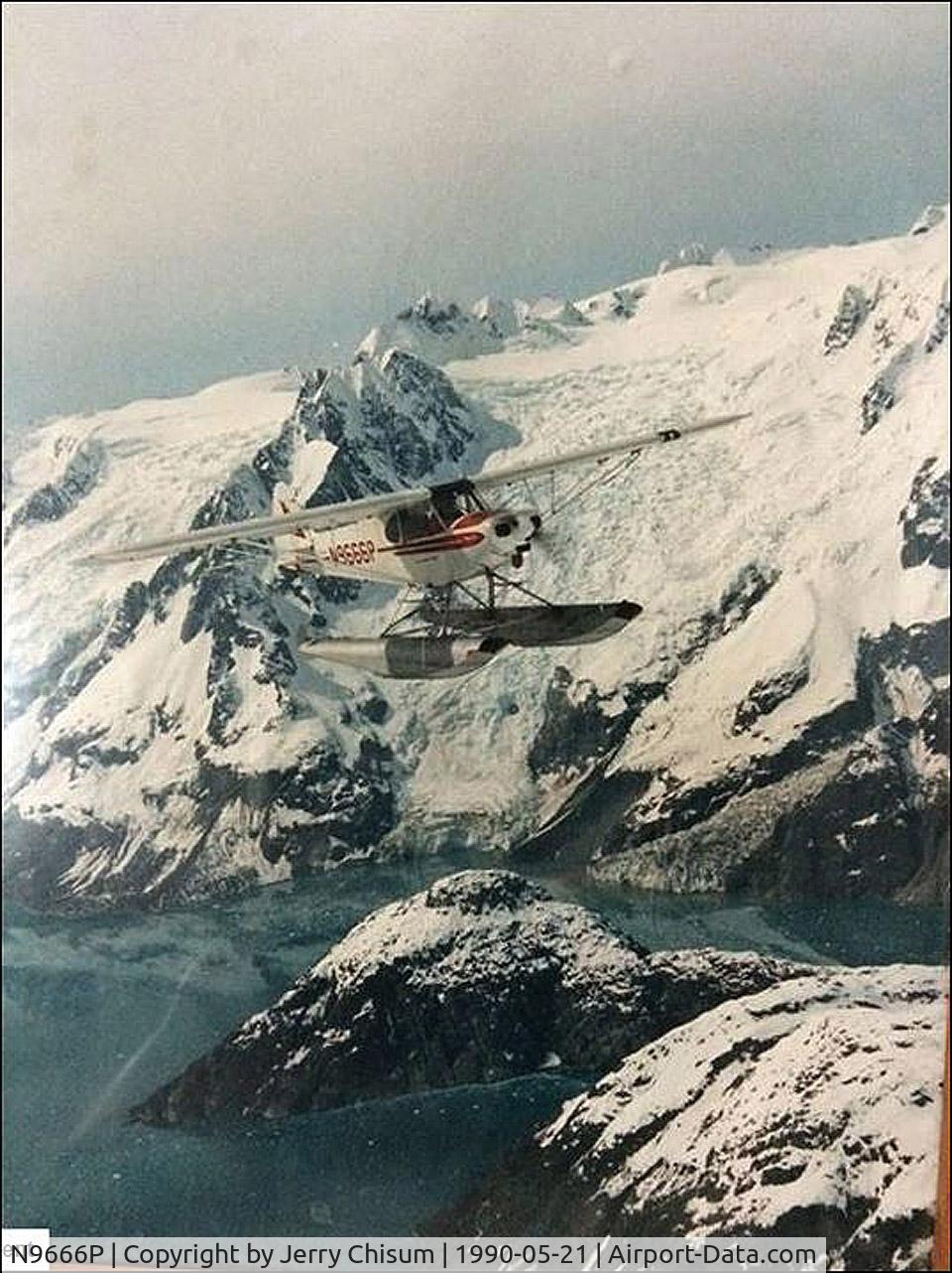 N9666P, 1974 Piper PA-18-150 Super Cub C/N 18-7509011, Me flying N666P east side of the Kenai Peninsula after the closure of the Alaska Togiak commercial herring fishery. The airplane was later sold to Kenmore Air Harbor. Photo taken from another Super Cub.  We were flying together back to Cordova AK