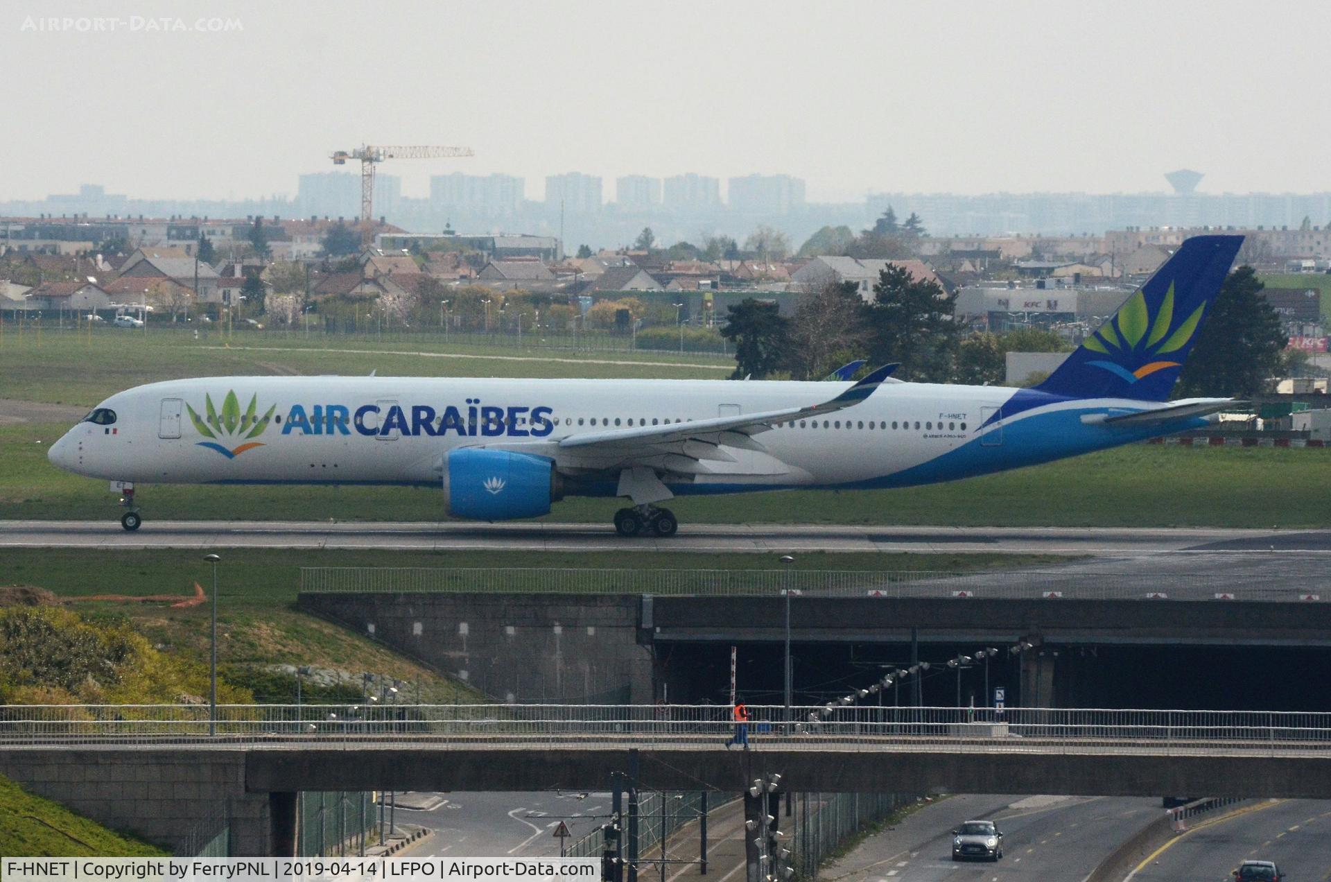 F-HNET, 2017 Airbus A350-941 C/N 0091, Air Caraibes A359 taking-off from Orly.