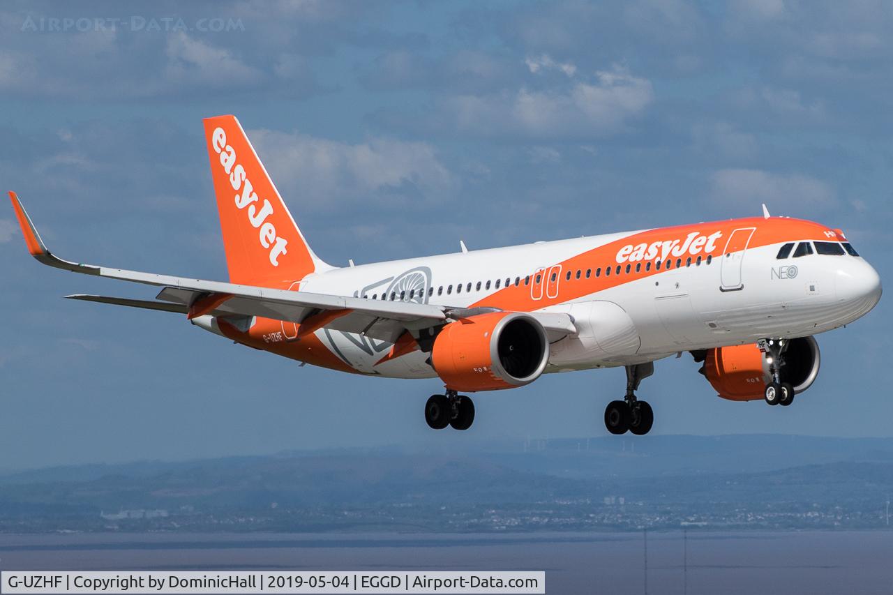 G-UZHF, 2018 Airbus A320-251N C/N 8193, Landing RWY 09