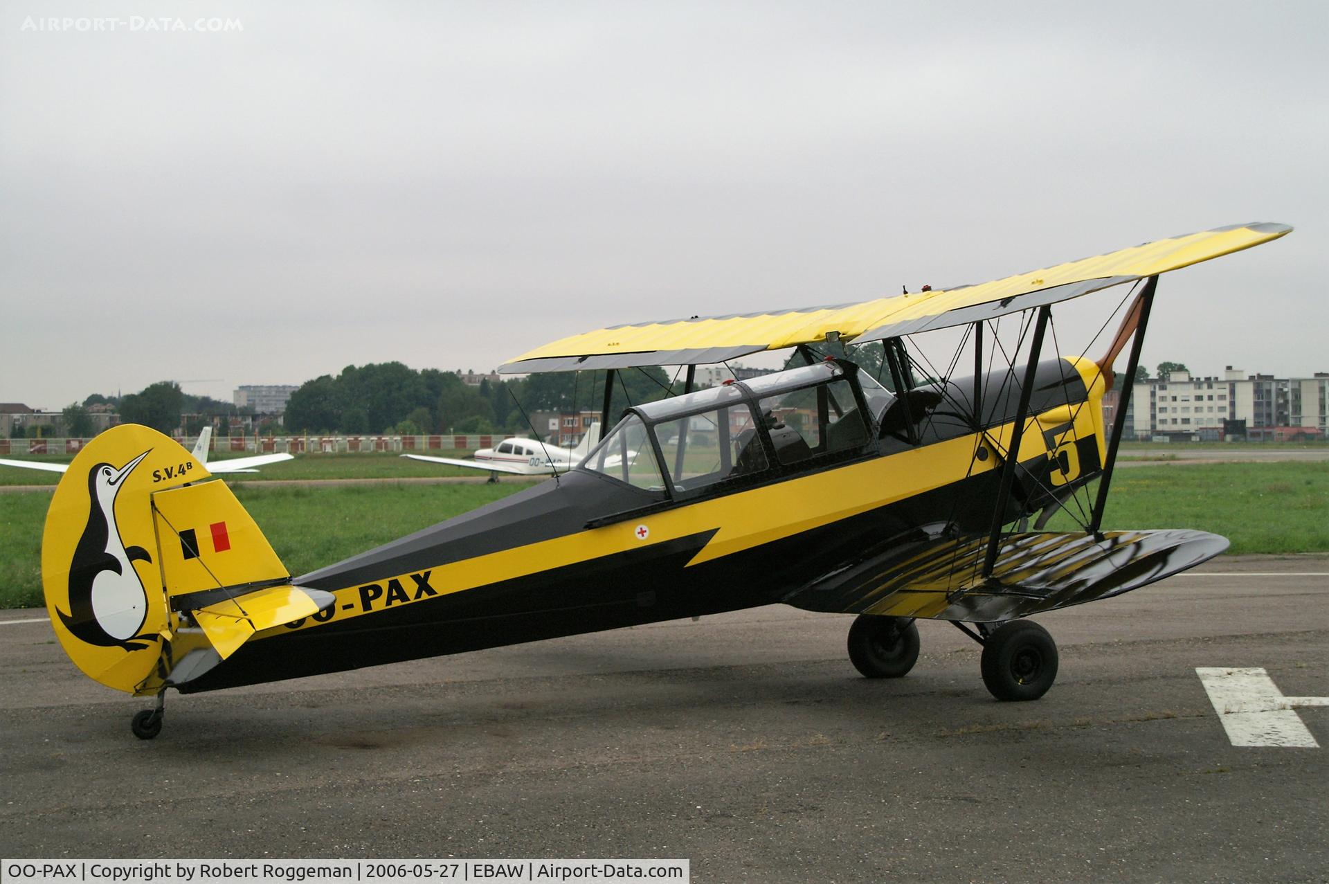 OO-PAX, 1948 Stampe-Vertongen SV-4B C/N 1147, STAMPE FLY IN.EX V-5 BAF.