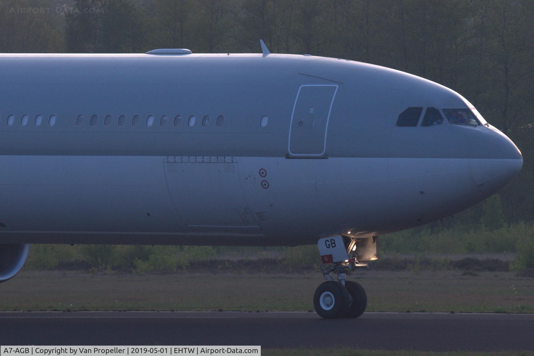 A7-AGB, 2005 Airbus A340-642X C/N 715, Qatar Airways Airbus A340-642 with markings removed on the runway at Twente airport, the Netherlands. It will be scrapped here by AELS.