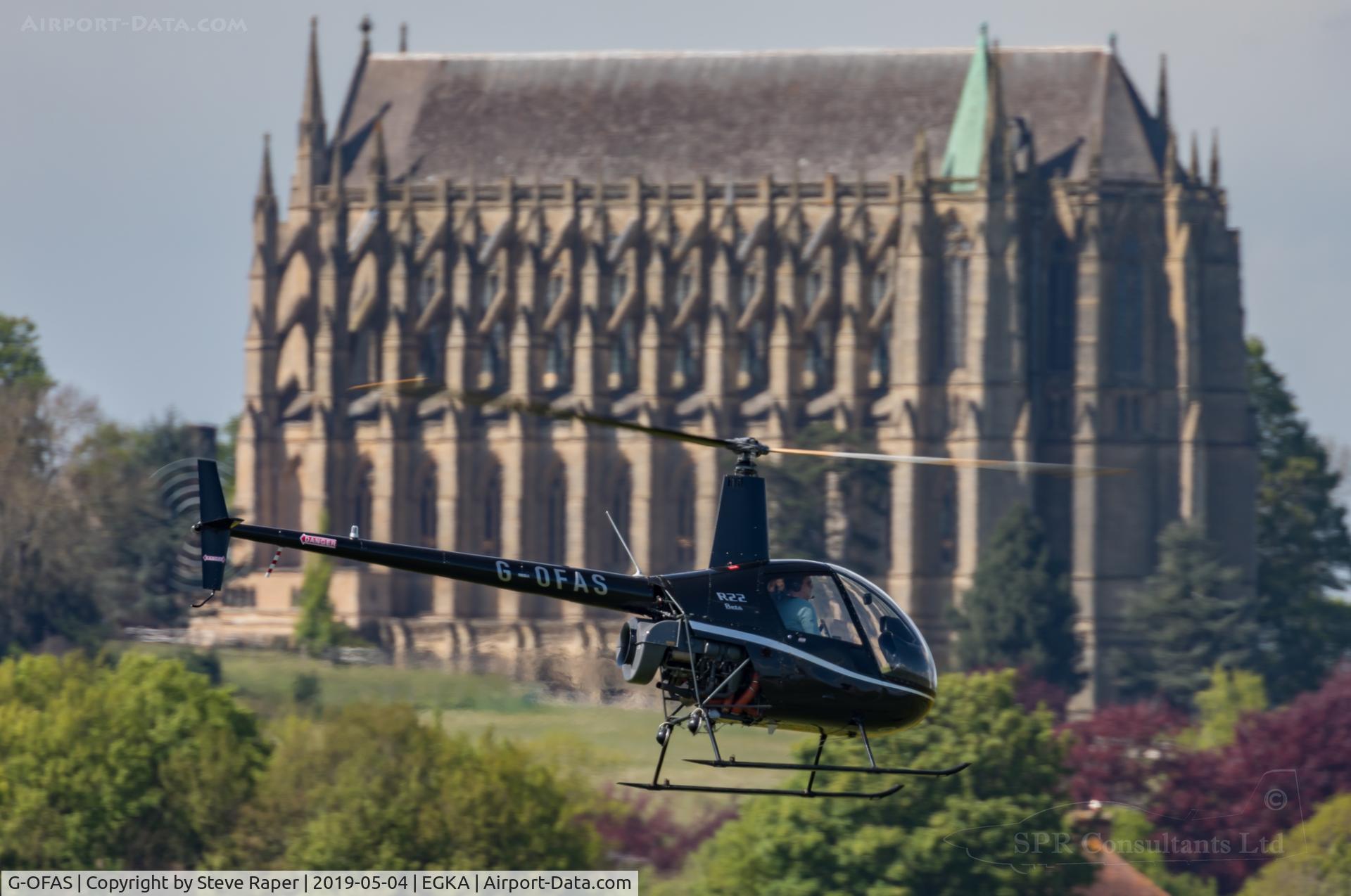G-OFAS, 1986 Robinson R22 Beta C/N 0559, Local area practice at Shoreham Airport with Lancing College in the background.