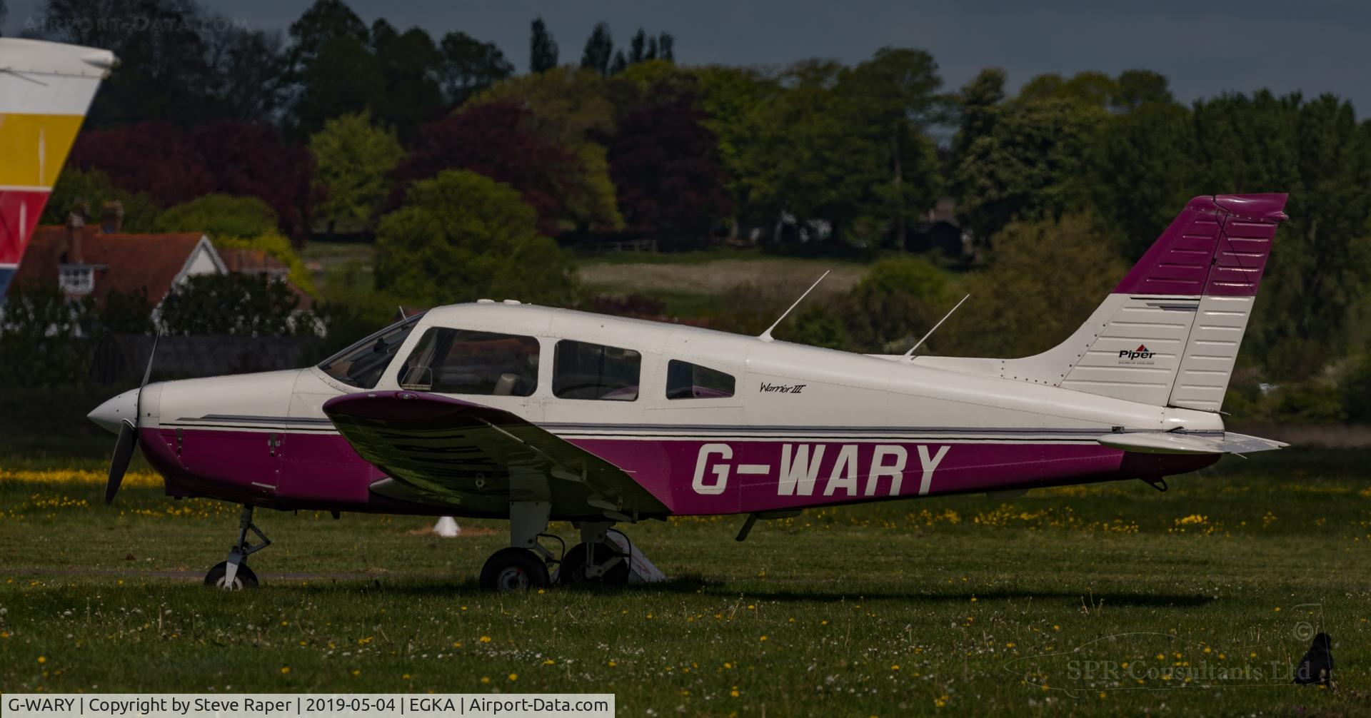 G-WARY, 1997 Piper PA-28-161 Cherokee Warrior III C/N 28-42024, Parked up at Shoreham Airport