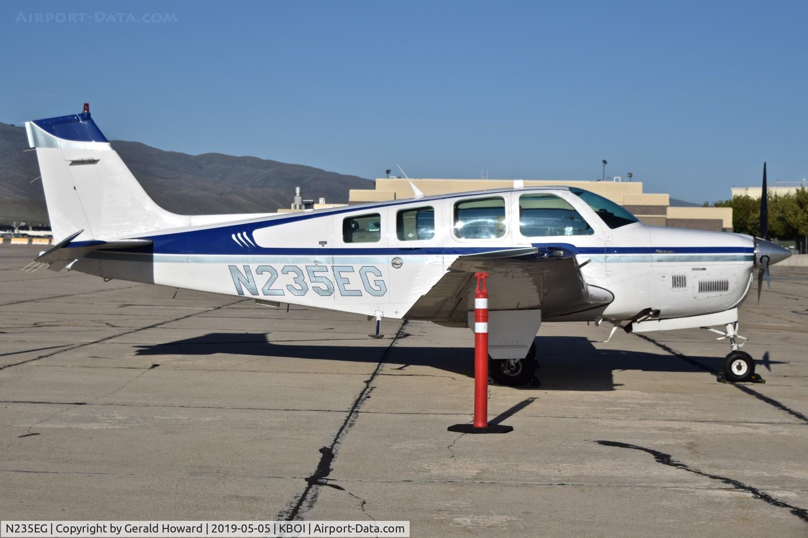 N235EG, 1985 Beech B36TC Bonanza C/N EA-443, Parked on the south GA ramp.
