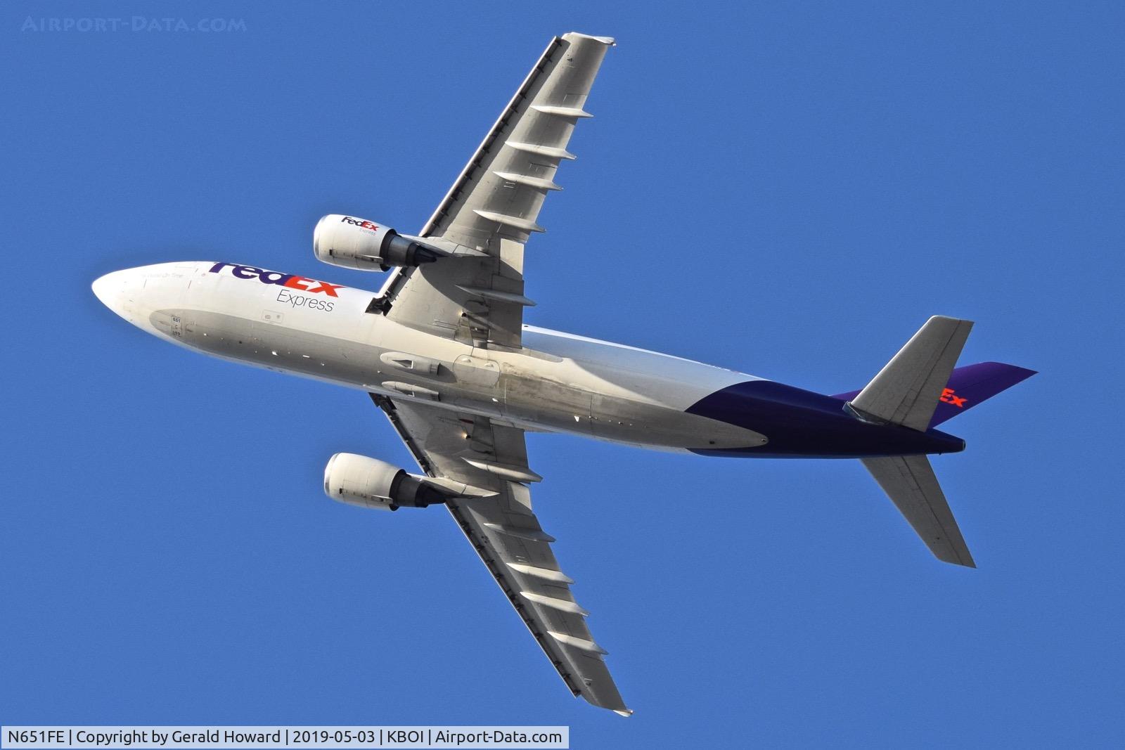 N651FE, 1994 Airbus A300F4-605R C/N 728, Departing BOI.