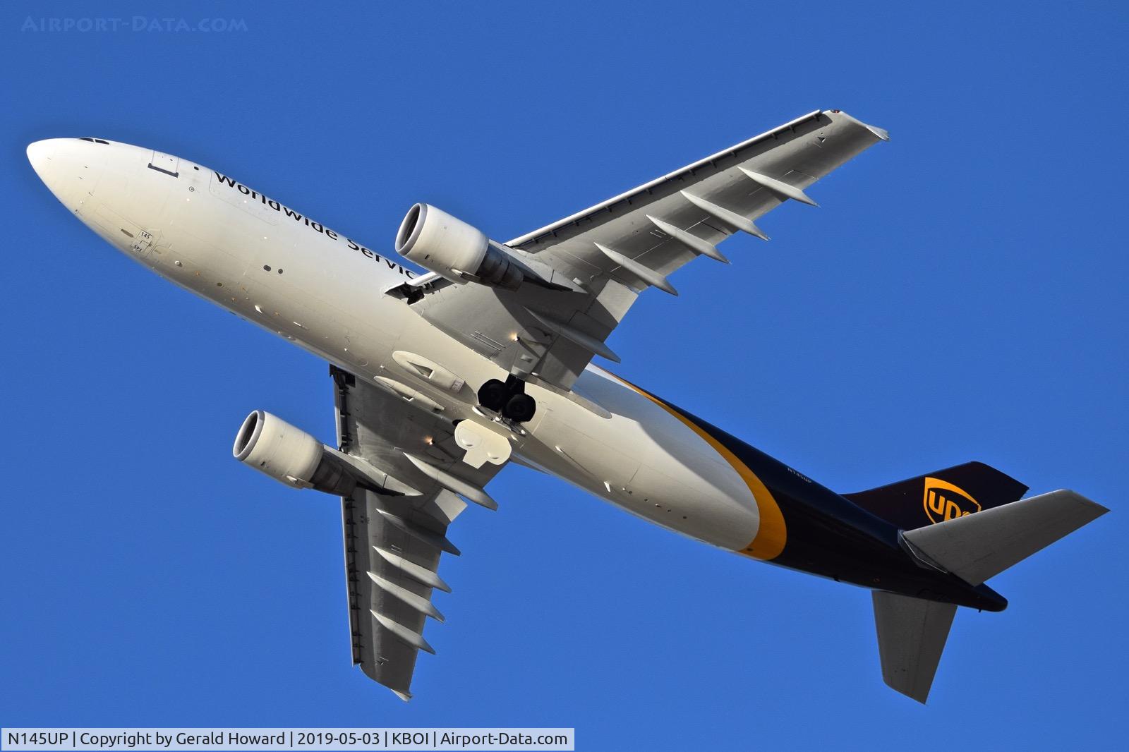 N145UP, 2002 Airbus A300F4-622R C/N 828, Departing BOI.