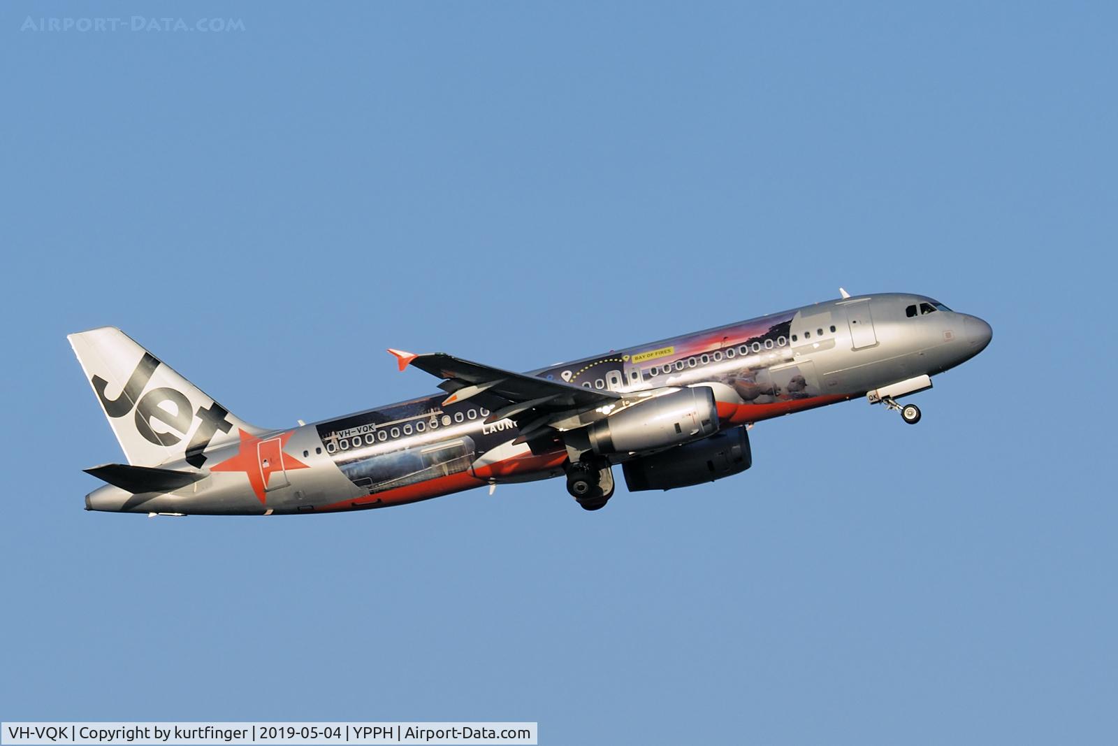 VH-VQK, 2006 Airbus A320-232 C/N 2651, Airbus A320-232. Jetstar VH-VQK departed runway 21 YPPH 04/05/19.