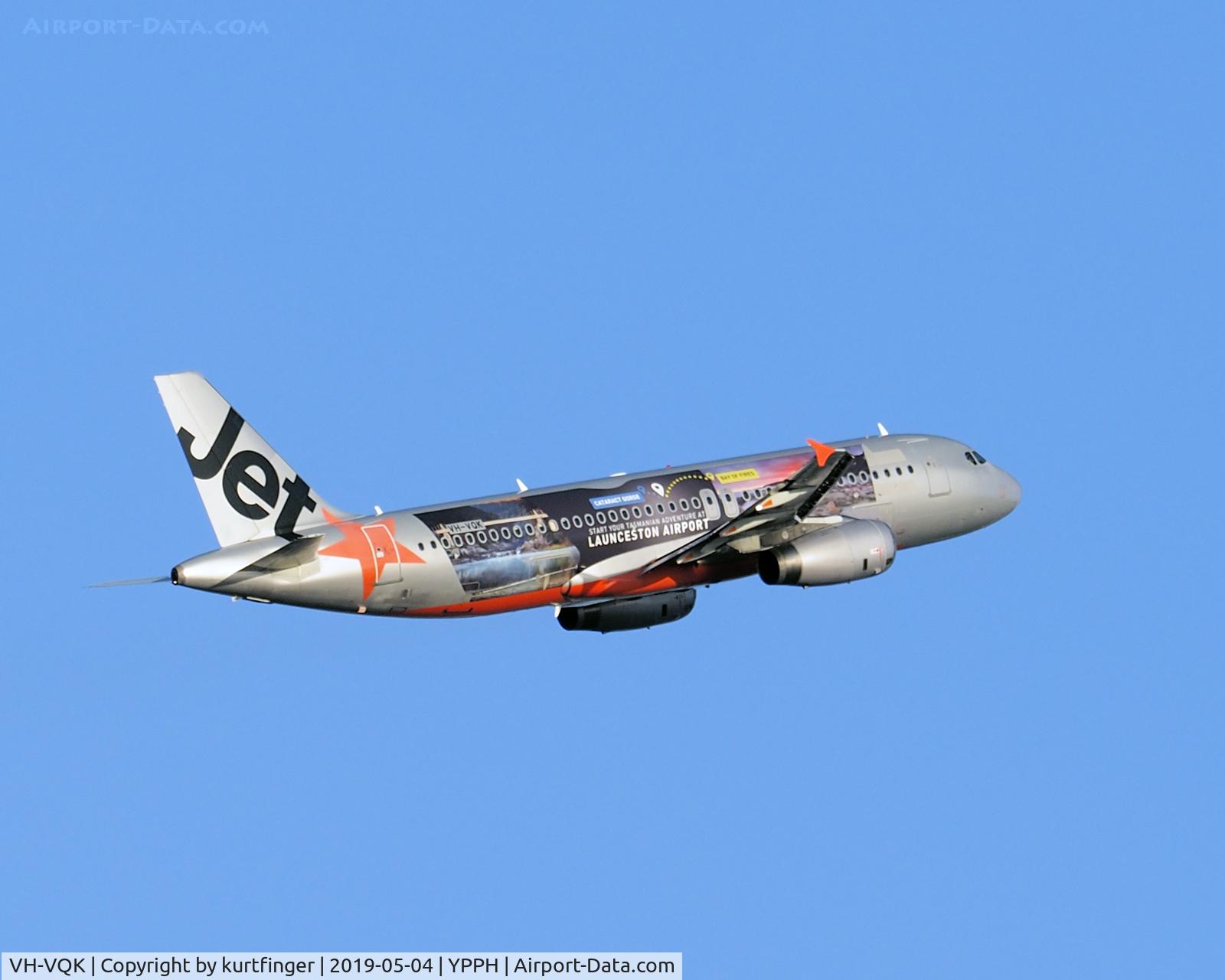 VH-VQK, 2006 Airbus A320-232 C/N 2651, Airbus A320-232. Jetstar VH-VQK, departed runway 21, YPPH 04/05/19.