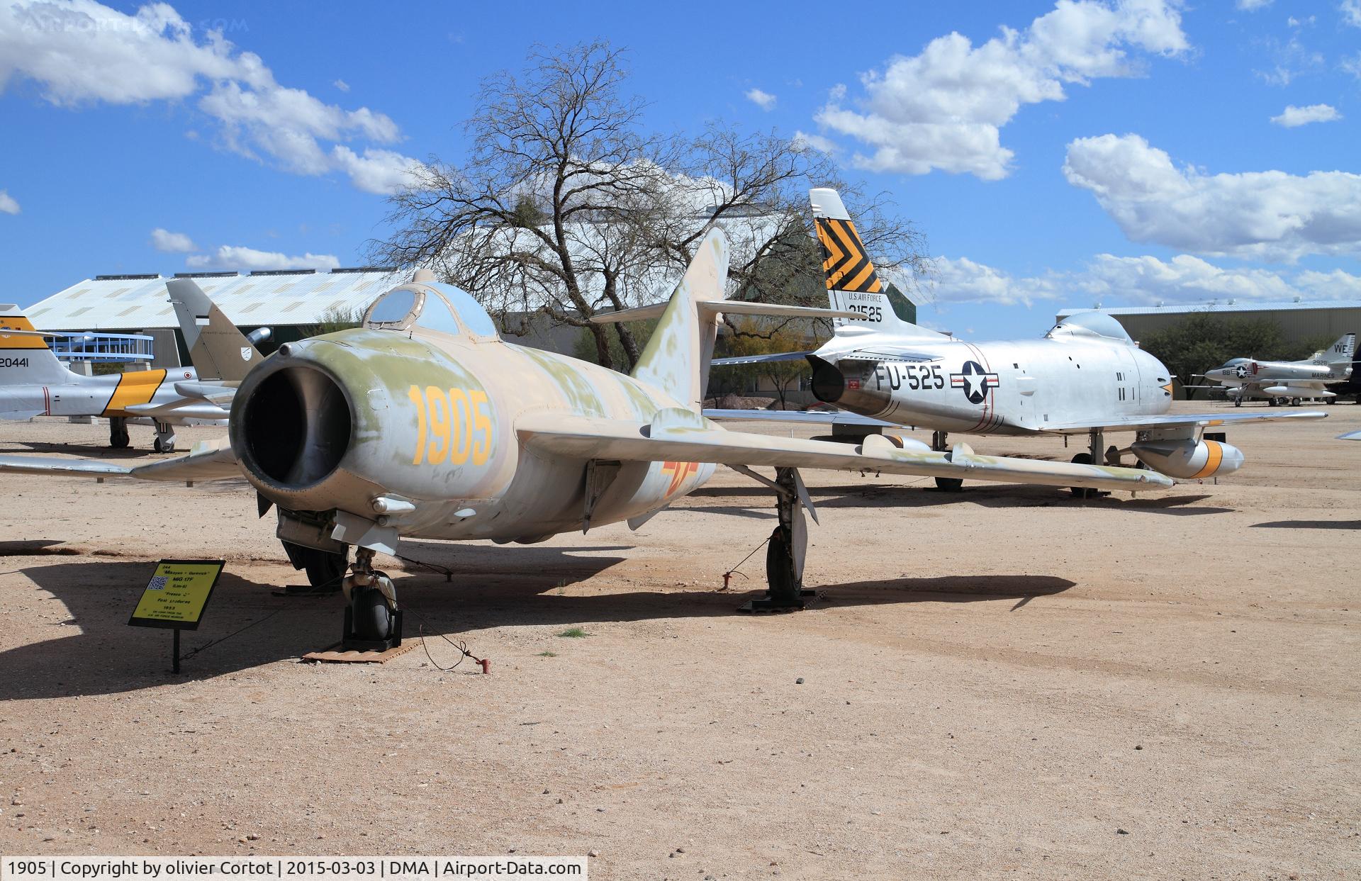 1905, Mikoyan-Gurevich MiG-17F C/N 101905, pima museum